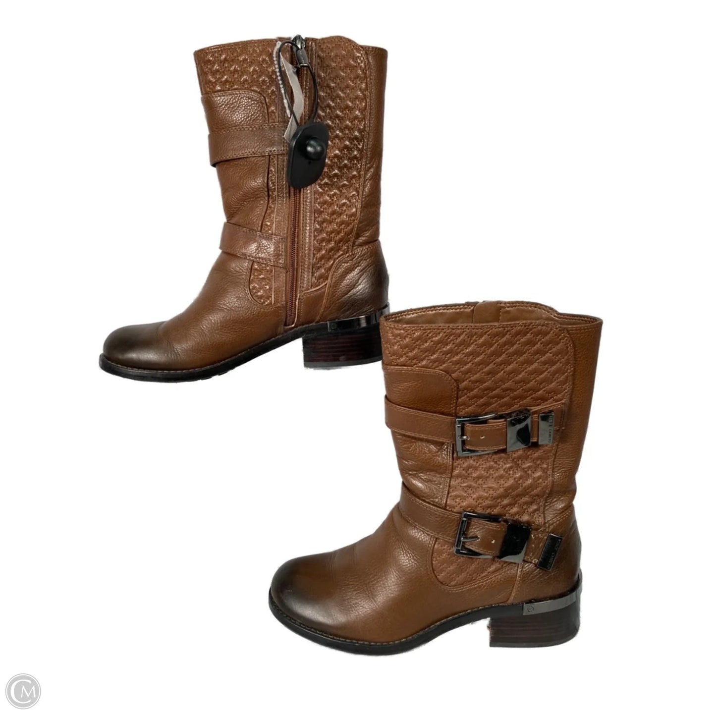 Boots Mid-calf Heels By Vince Camuto In Brown, Size: 8