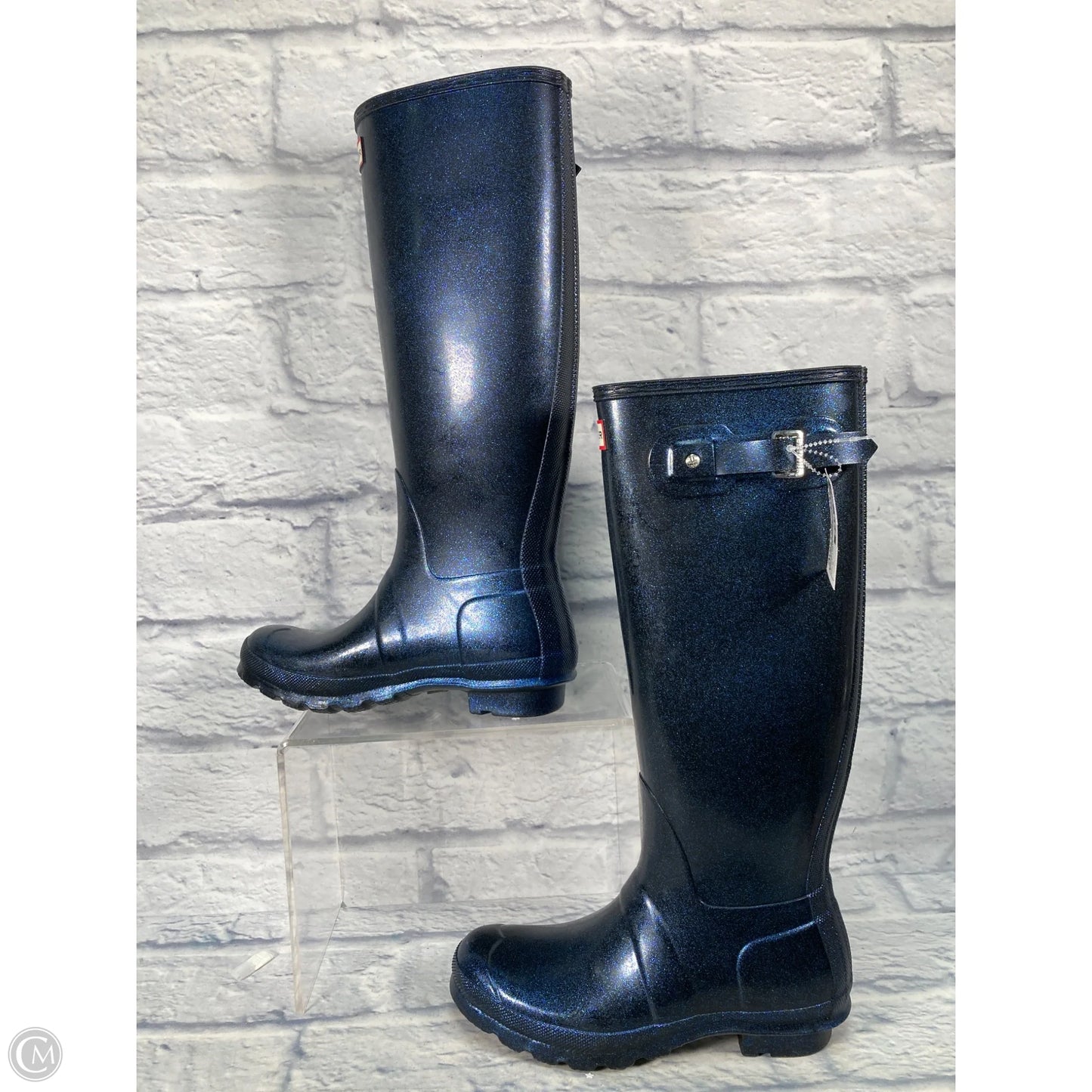 Boots Rain By Hunter In Black & Blue, Size: 8