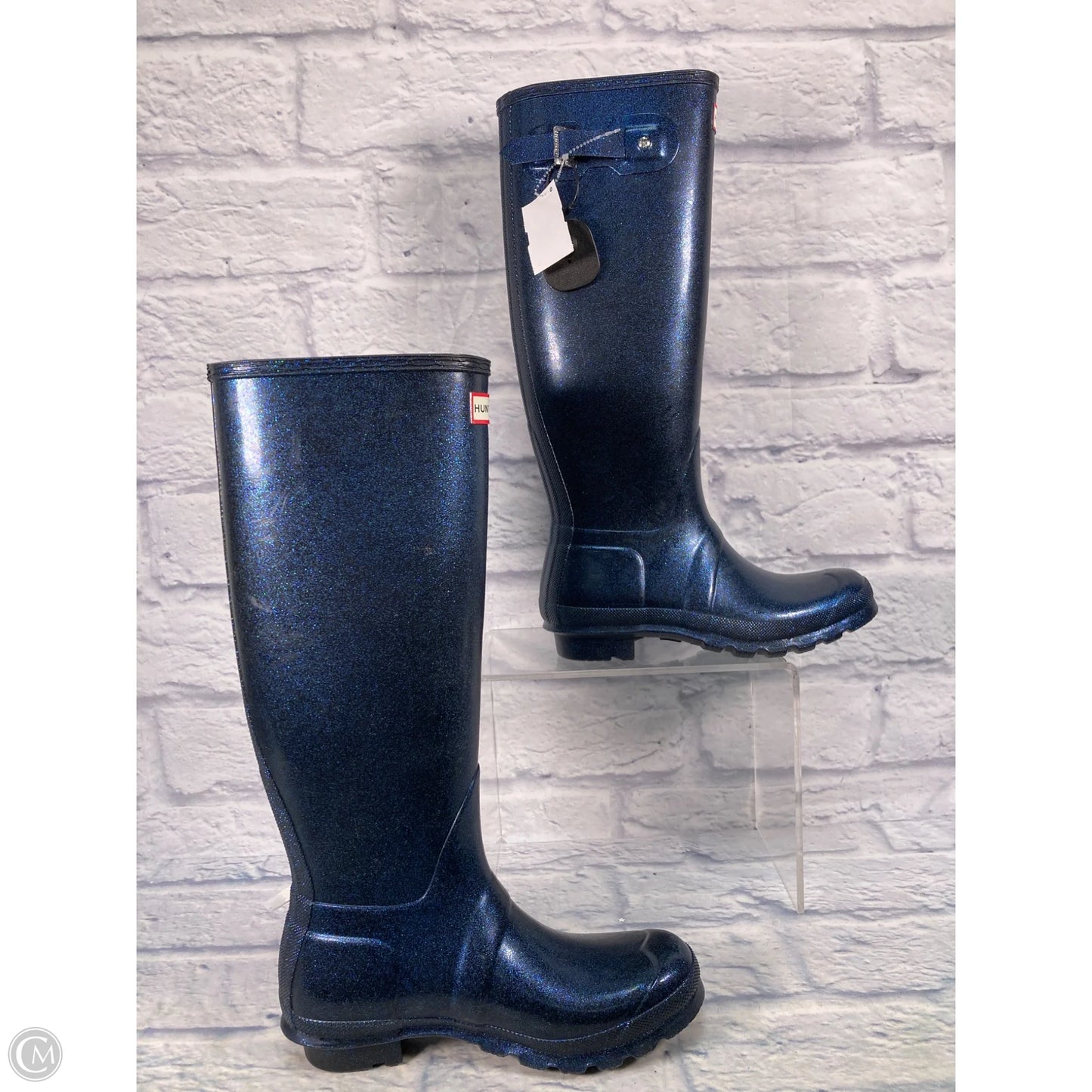 Boots Rain By Hunter In Black & Blue, Size: 8
