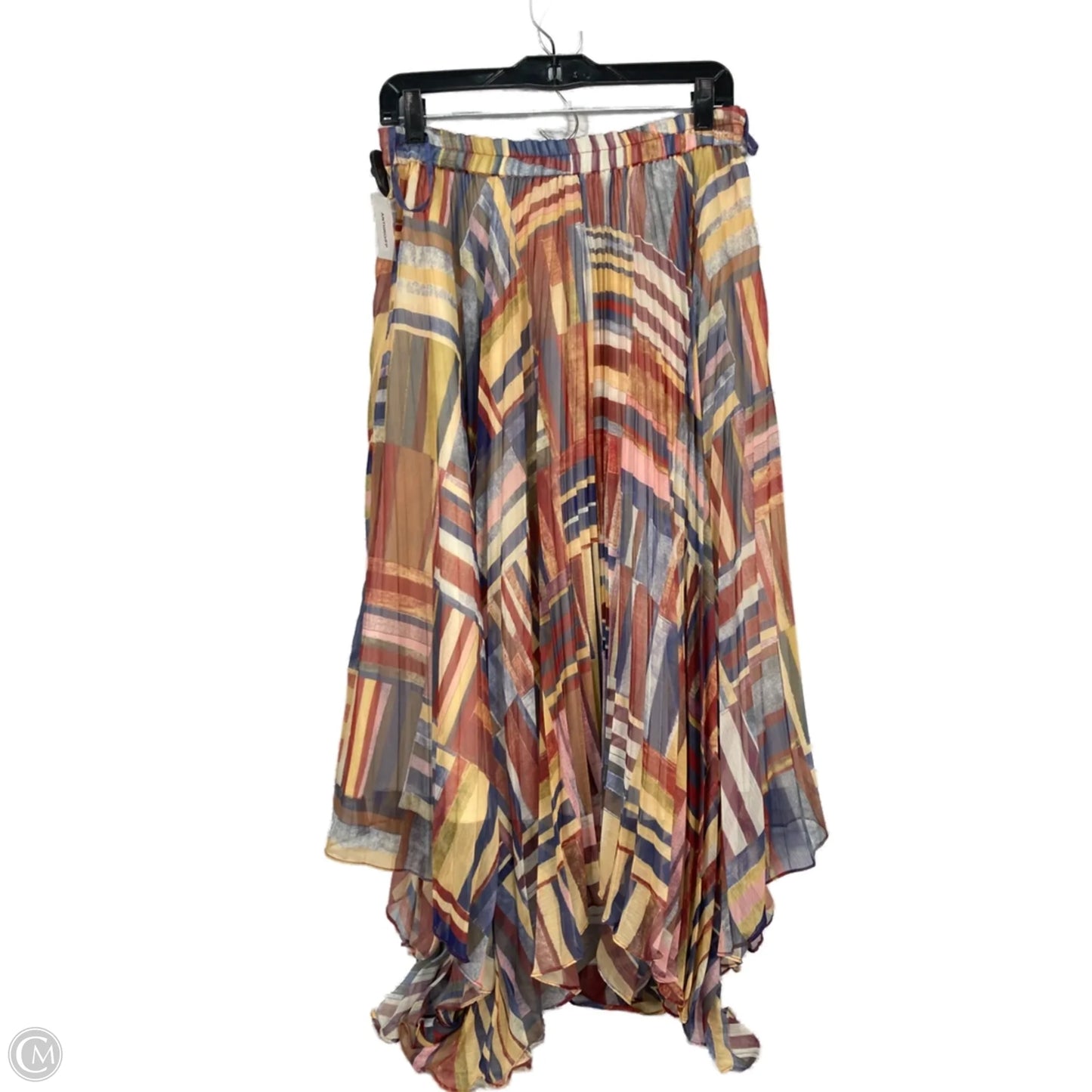 Skirt Midi By Anthropologie In Blue & Yellow, Size: 4