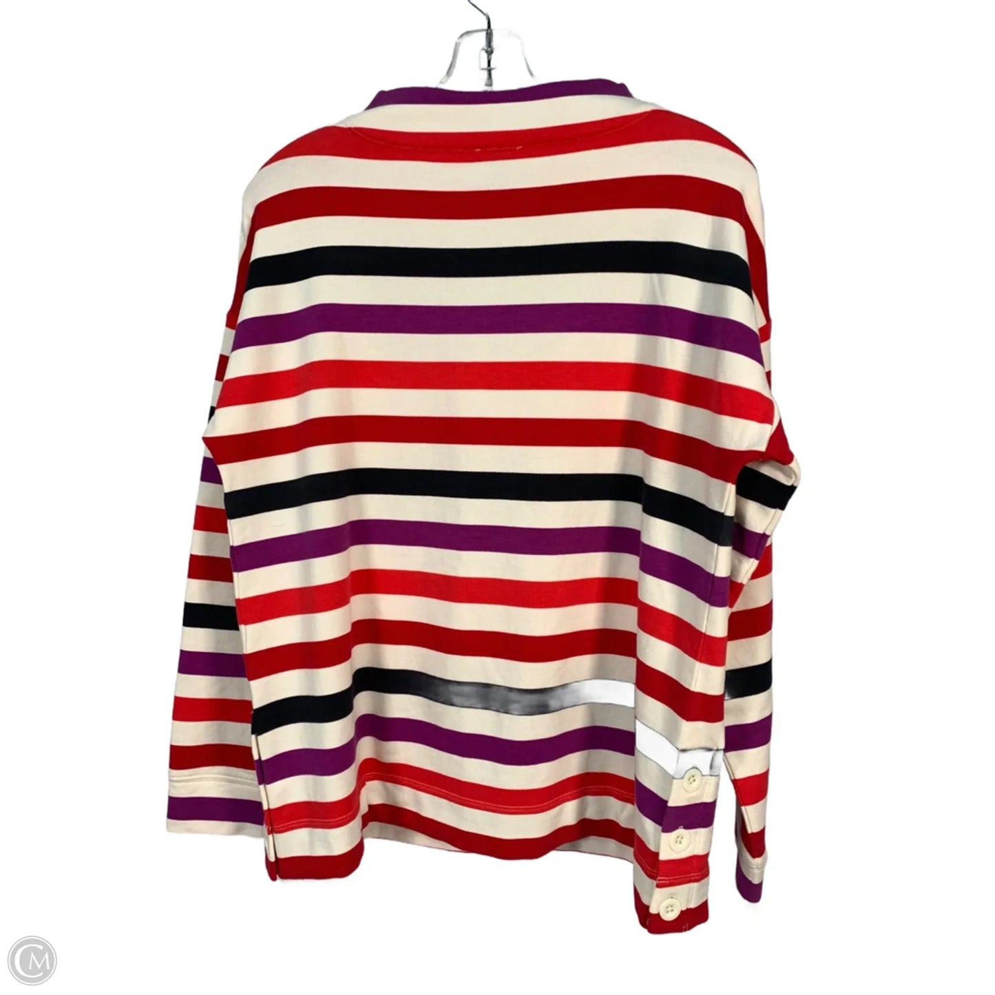 Top Long Sleeve By Talbots In Red & White, Size: S