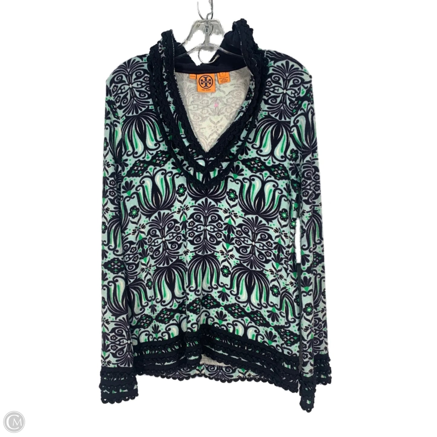 Sweatshirt Designer By Tory Burch In Blue & Green, Size: S