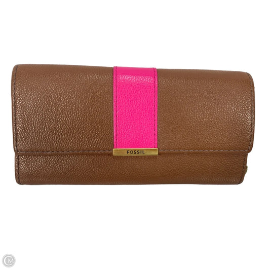 Wallet Leather By Fossil, Size: Large