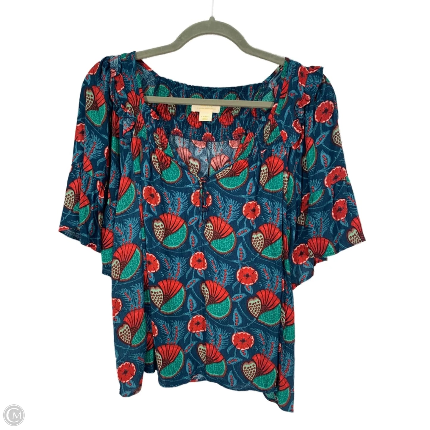 Top Short Sleeve By Maeve In Blue & Red, Size: Xs