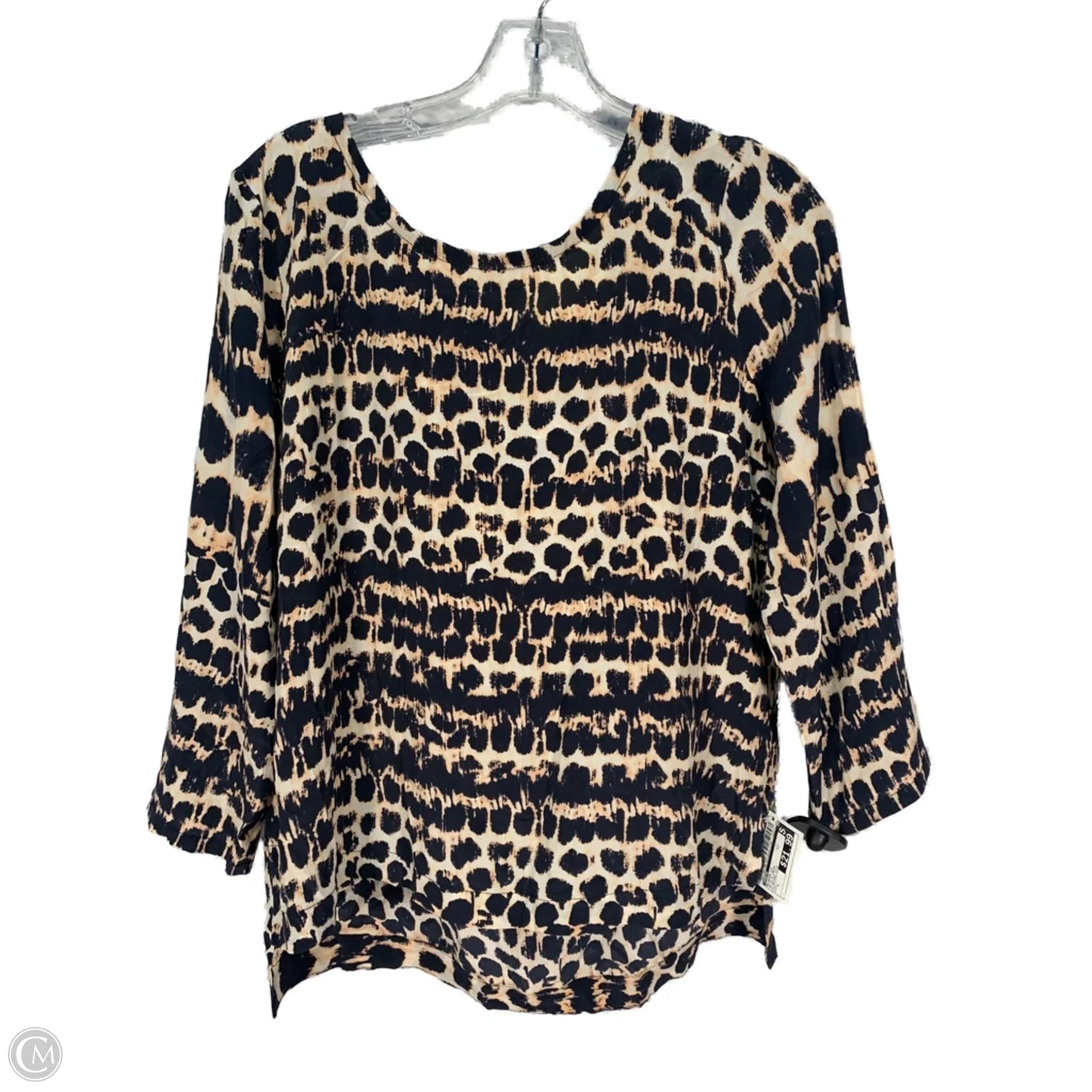 Blouse Long Sleeve By Maeve In Blue & Cream, Size: L