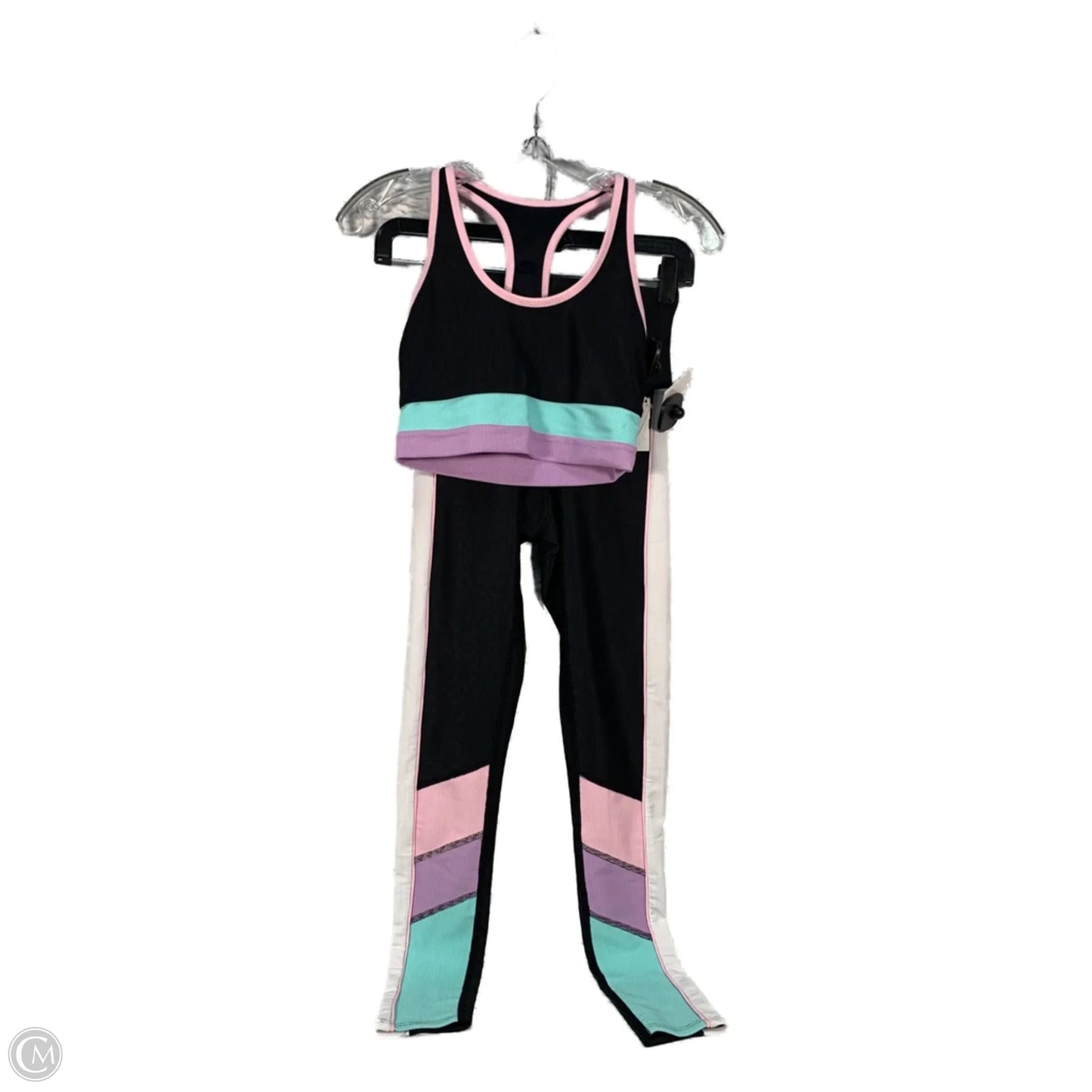 Athletic Pants 2pc By Beach Riot In Black & Pink, Size: Xs