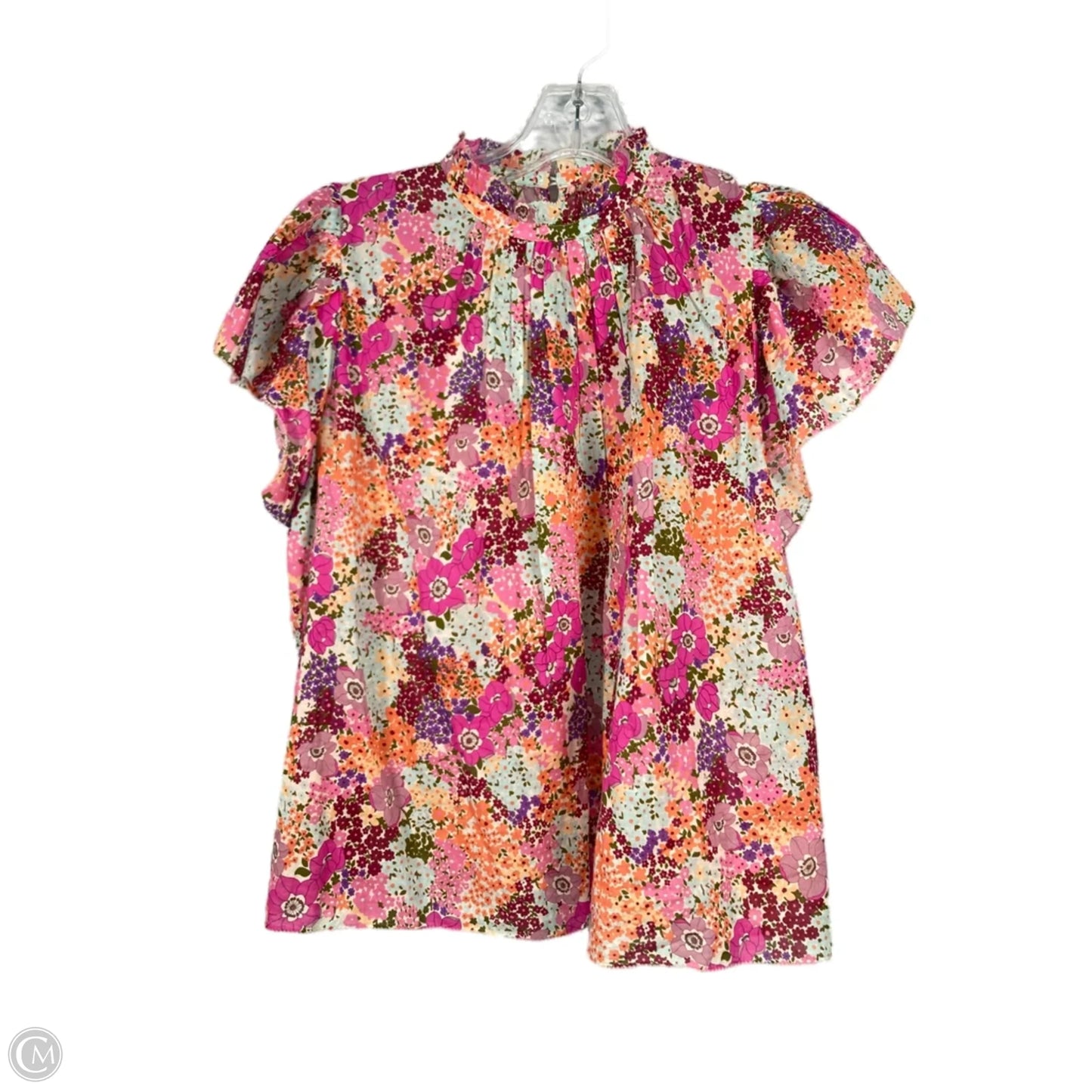 Top Short Sleeve By Anthropologie In Orange & Purple, Size: Xs
