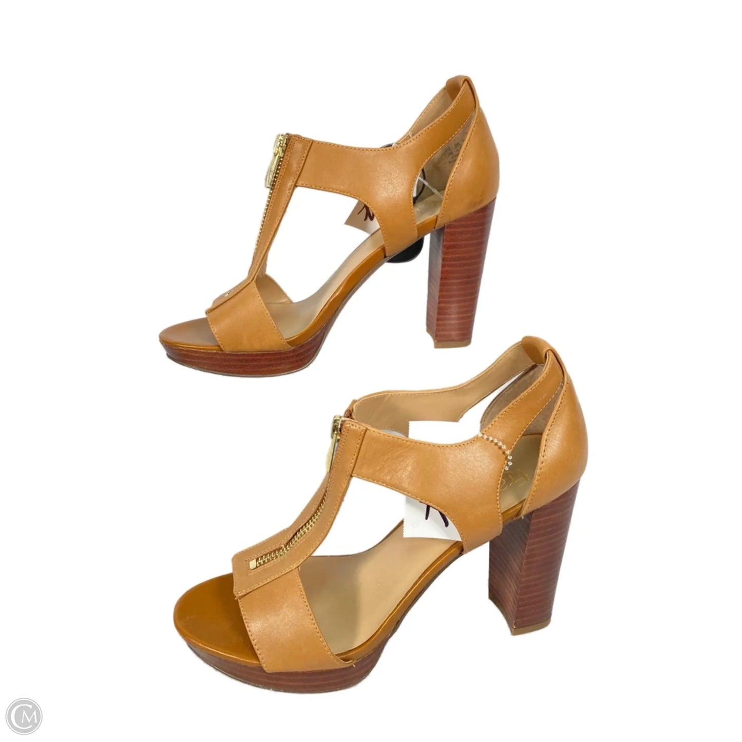 Sandals Heels Block By Franco Sarto In Brown, Size: 7.5