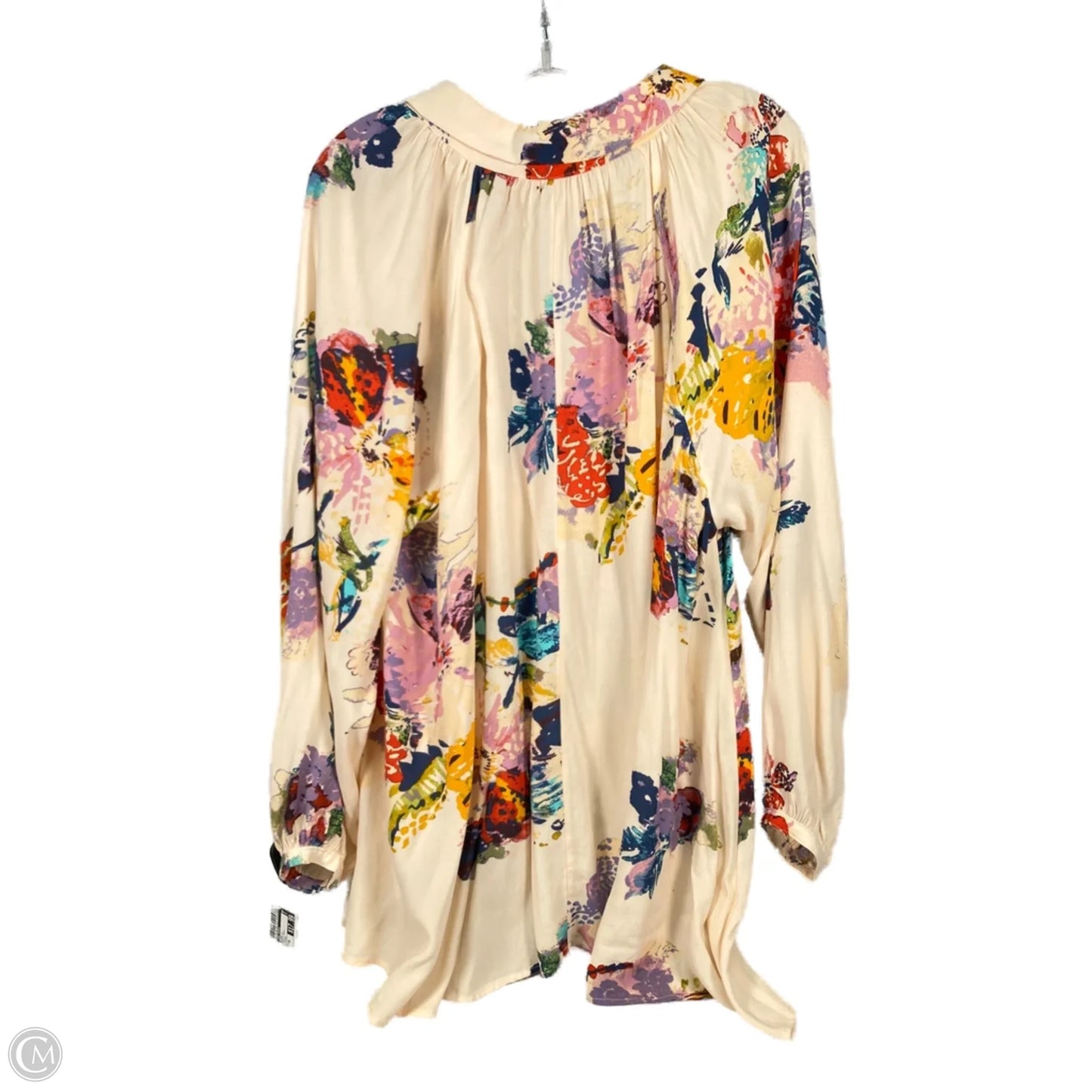 Blouse Long Sleeve By Free People In Cream & Purple, Size: Xs