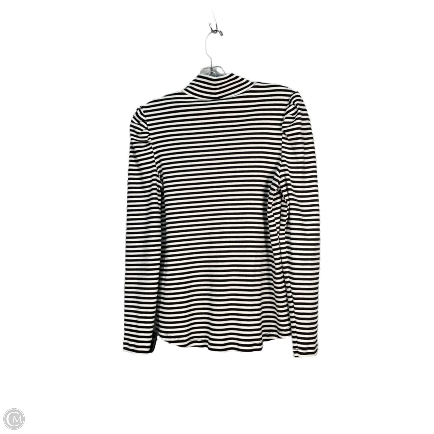 Top Long Sleeve By Chicos In Black & White, Size: M