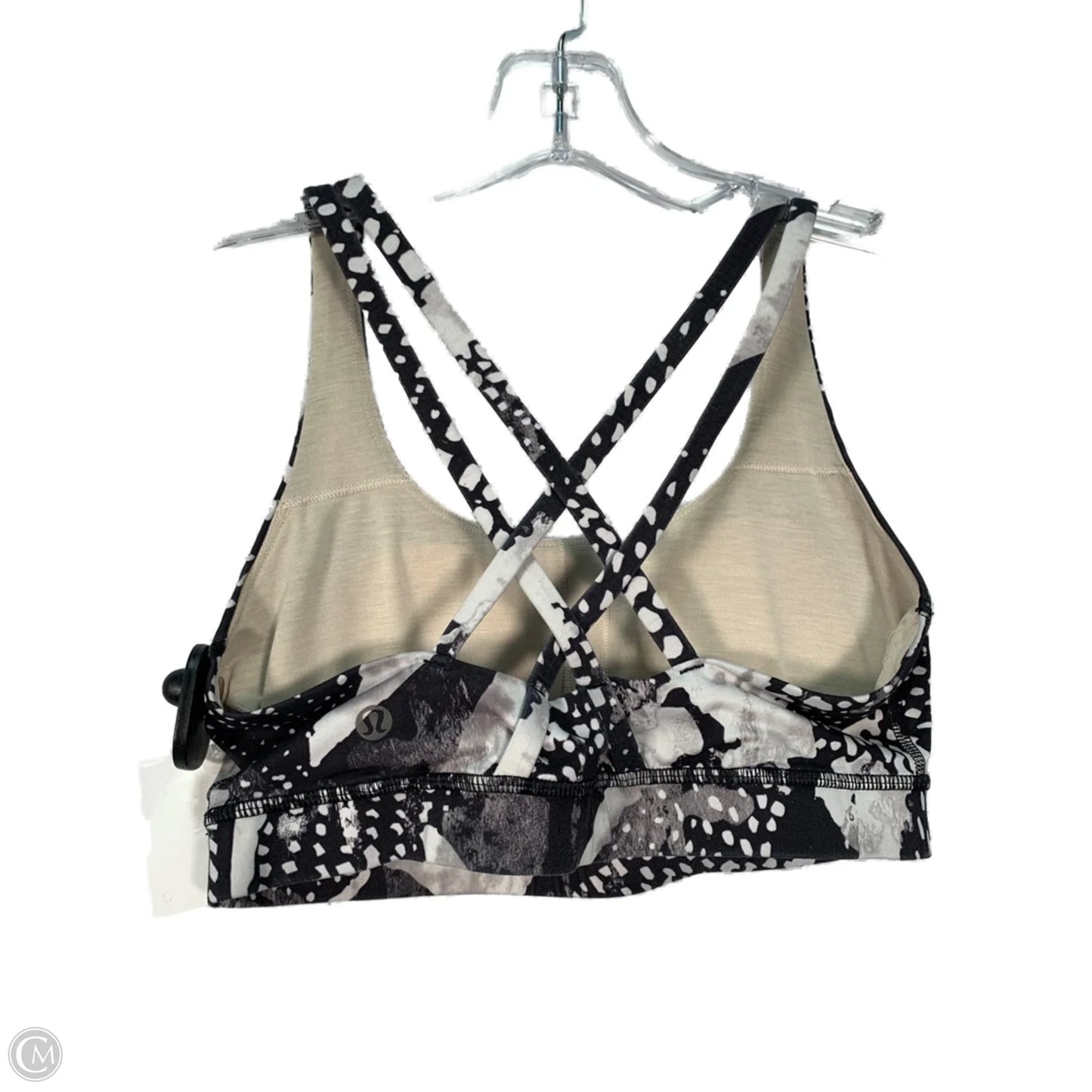 Athletic Bra By Lululemon In Black & Grey, Size: S