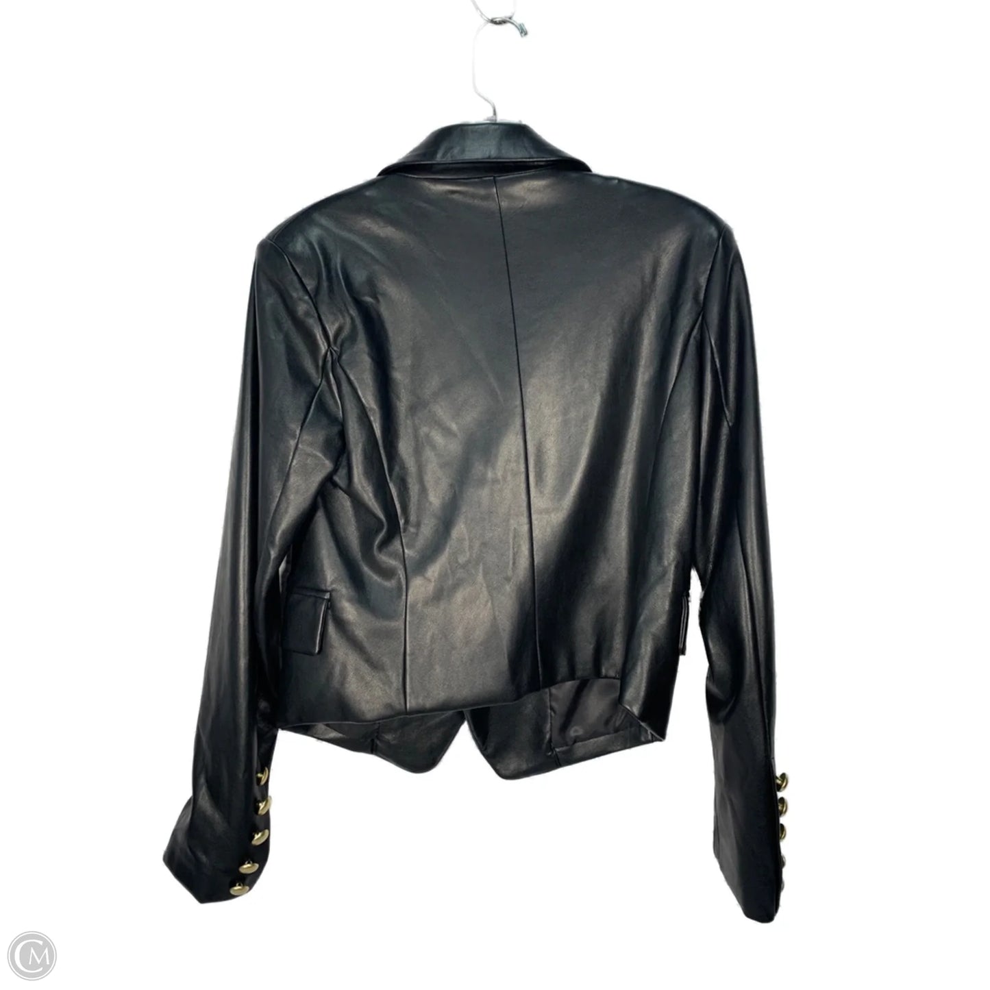 Jacket Moto By 7 For All Mankind In Black & Gold, Size: S