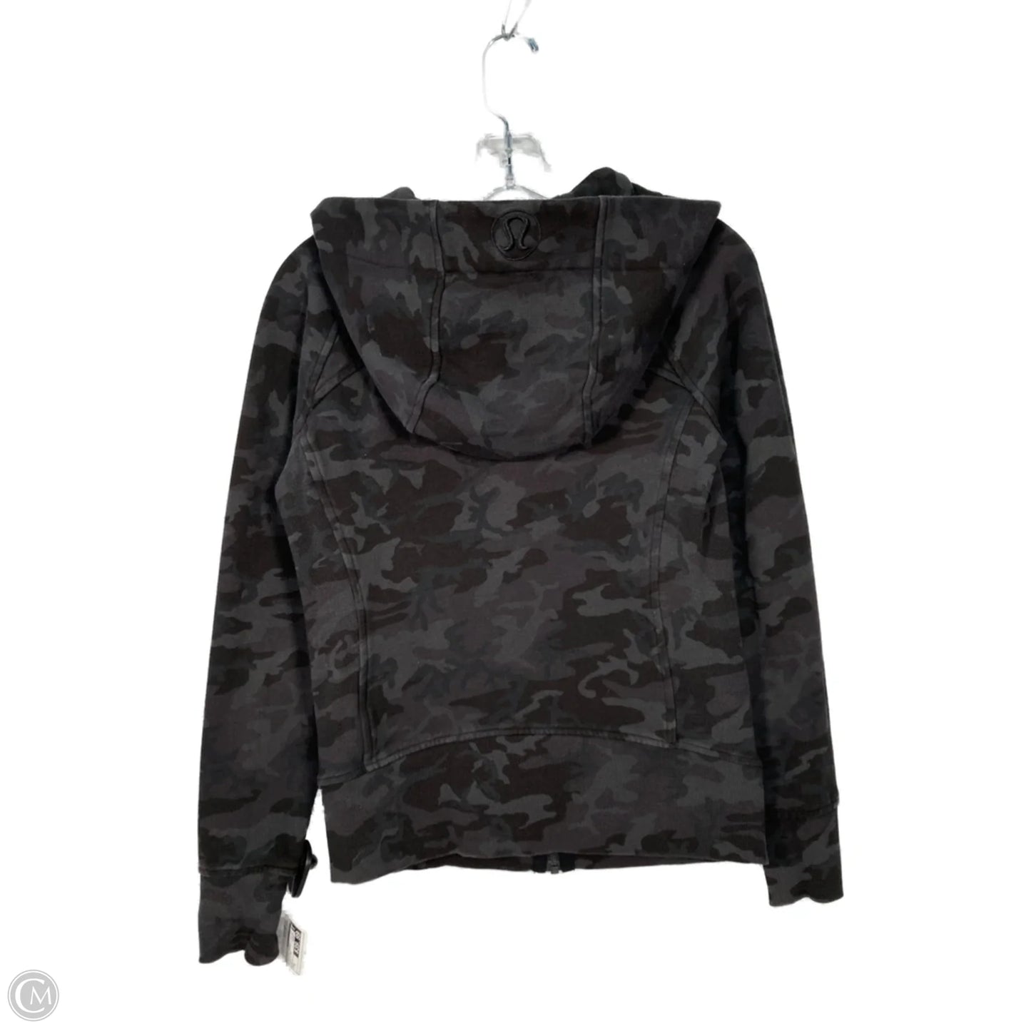 Athletic Jacket By Lululemon In Black & Grey, Size: S