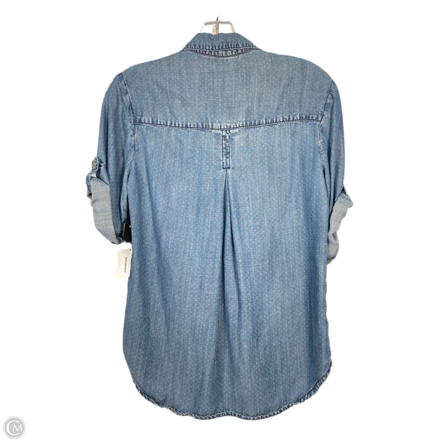 Top Short Sleeve By Cloth & Stone In Blue & White, Size: S