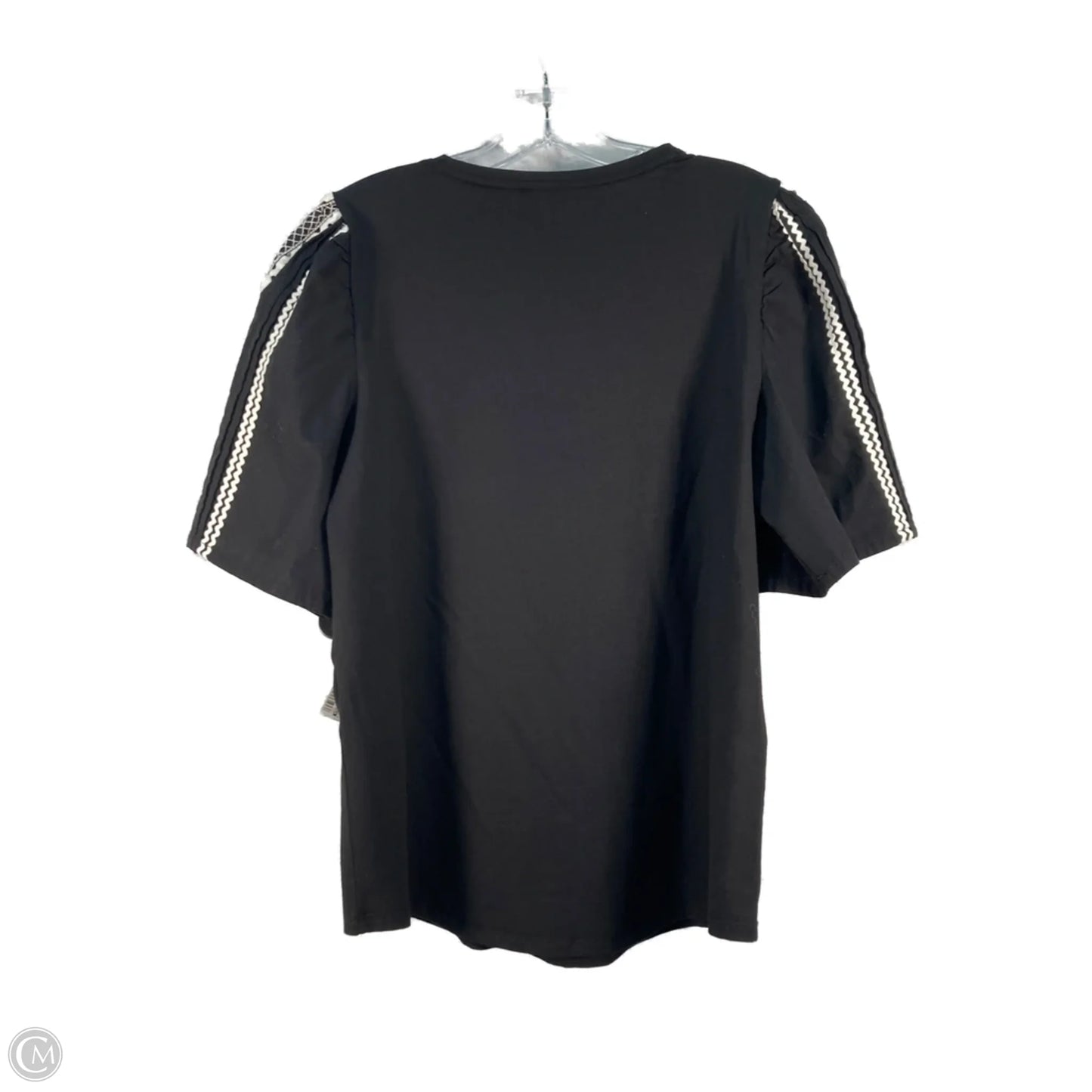 Top Short Sleeve By Chicos In Black & Cream, Size: M