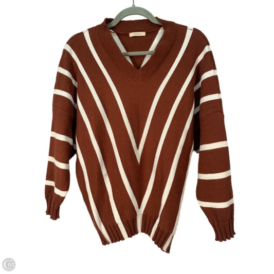 Sweater By Mon Ami In Brown & Cream, Size: M