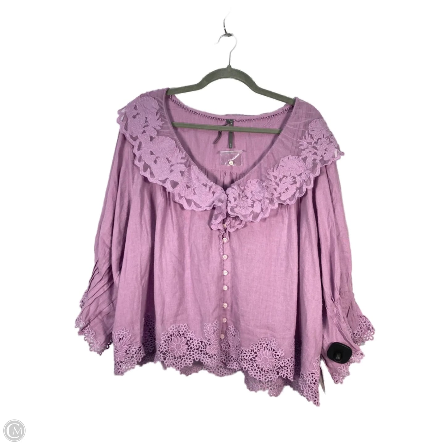 Top Long Sleeve By Anthropologie In Purple, Size: Xl