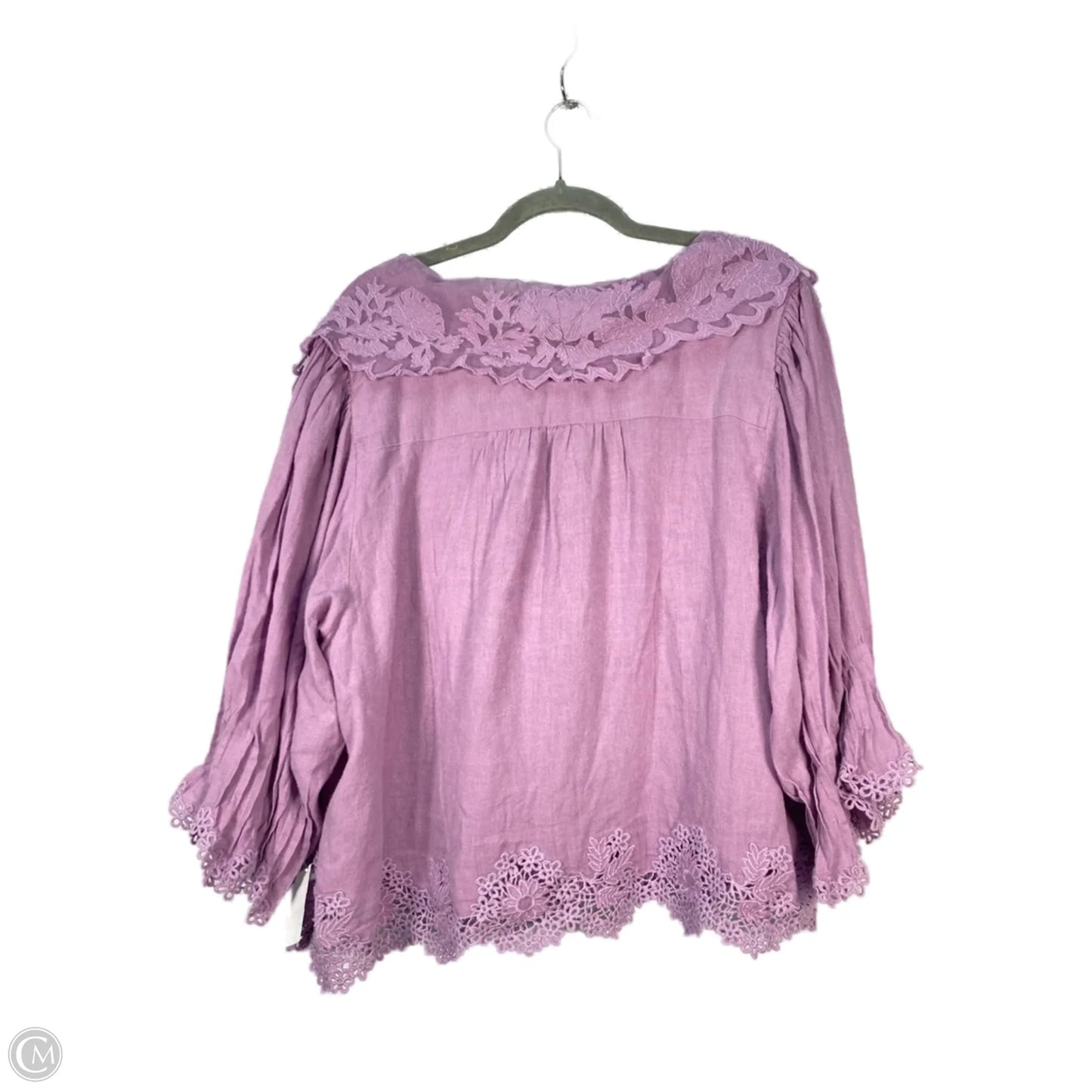 Top Long Sleeve By Anthropologie In Purple, Size: Xl