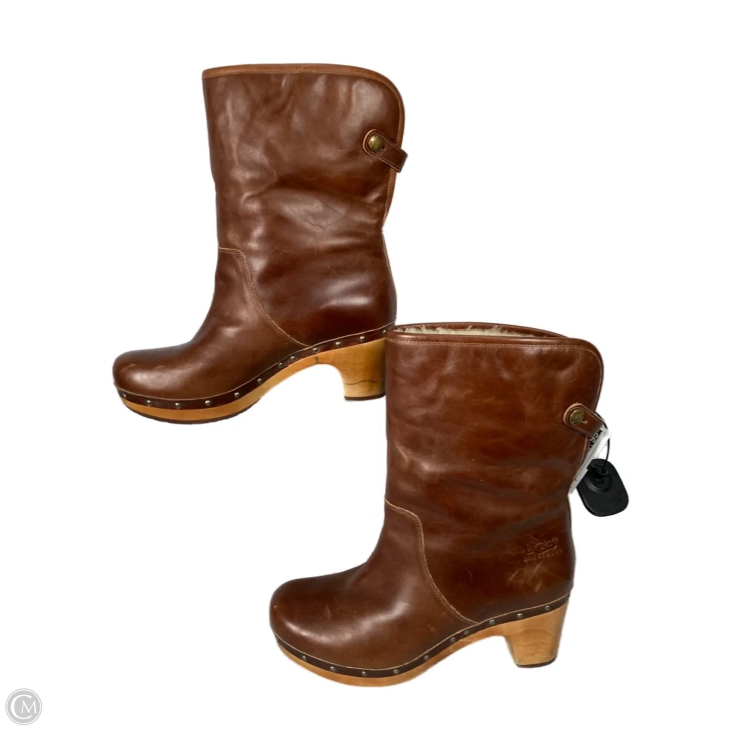 Boots Designer By Ugg In Brown, Size: 9