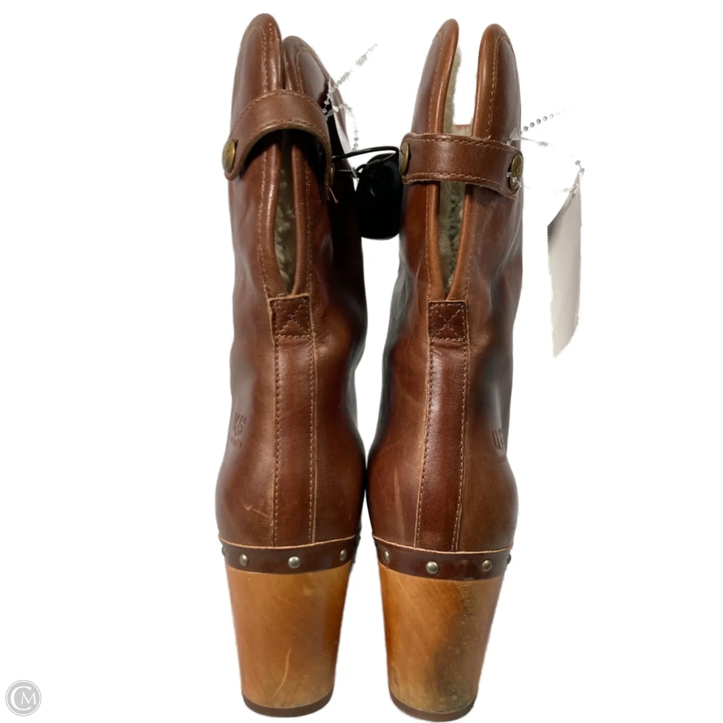 Boots Designer By Ugg In Brown, Size: 9