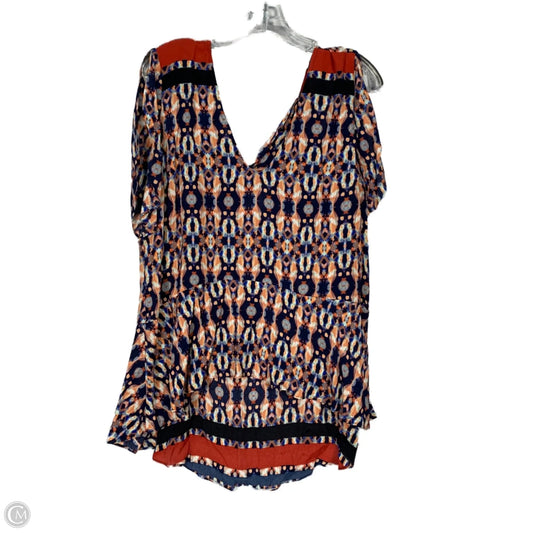 Blouse Short Sleeve By Tracy Reese In Blue & Orange, Size: L