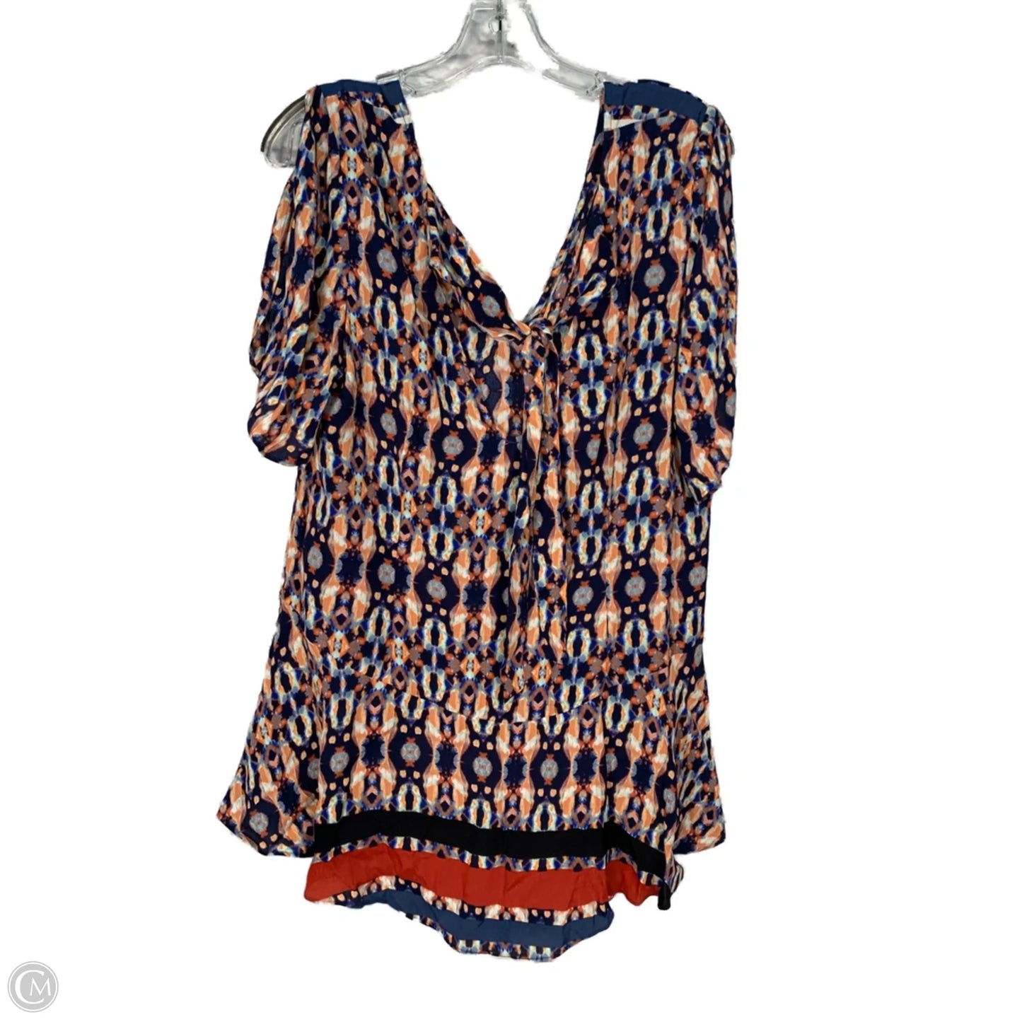 Blouse Short Sleeve By Tracy Reese In Blue & Orange, Size: L
