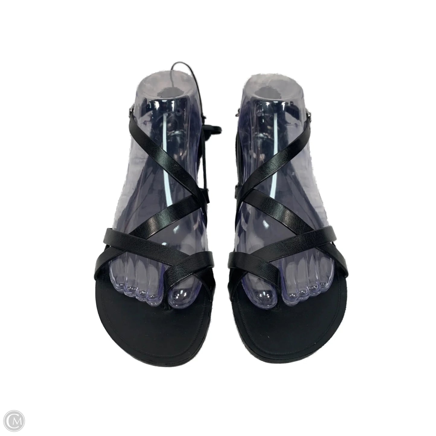 Sandals Flats By Clothes Mentor In Black, Size: 7.5