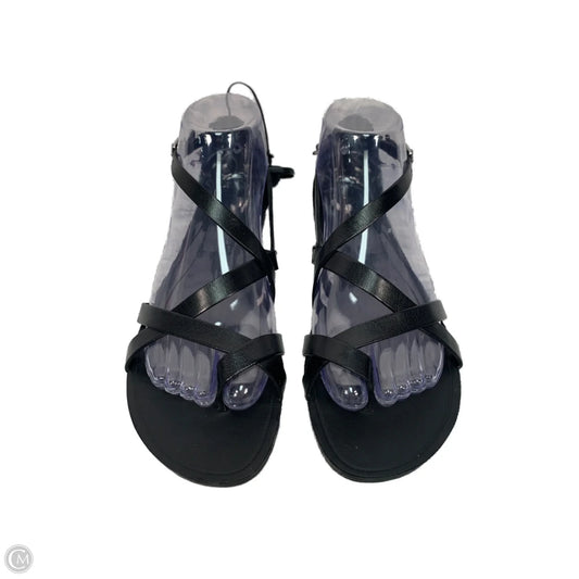 Sandals Flats By Clothes Mentor In Black, Size: 7.5