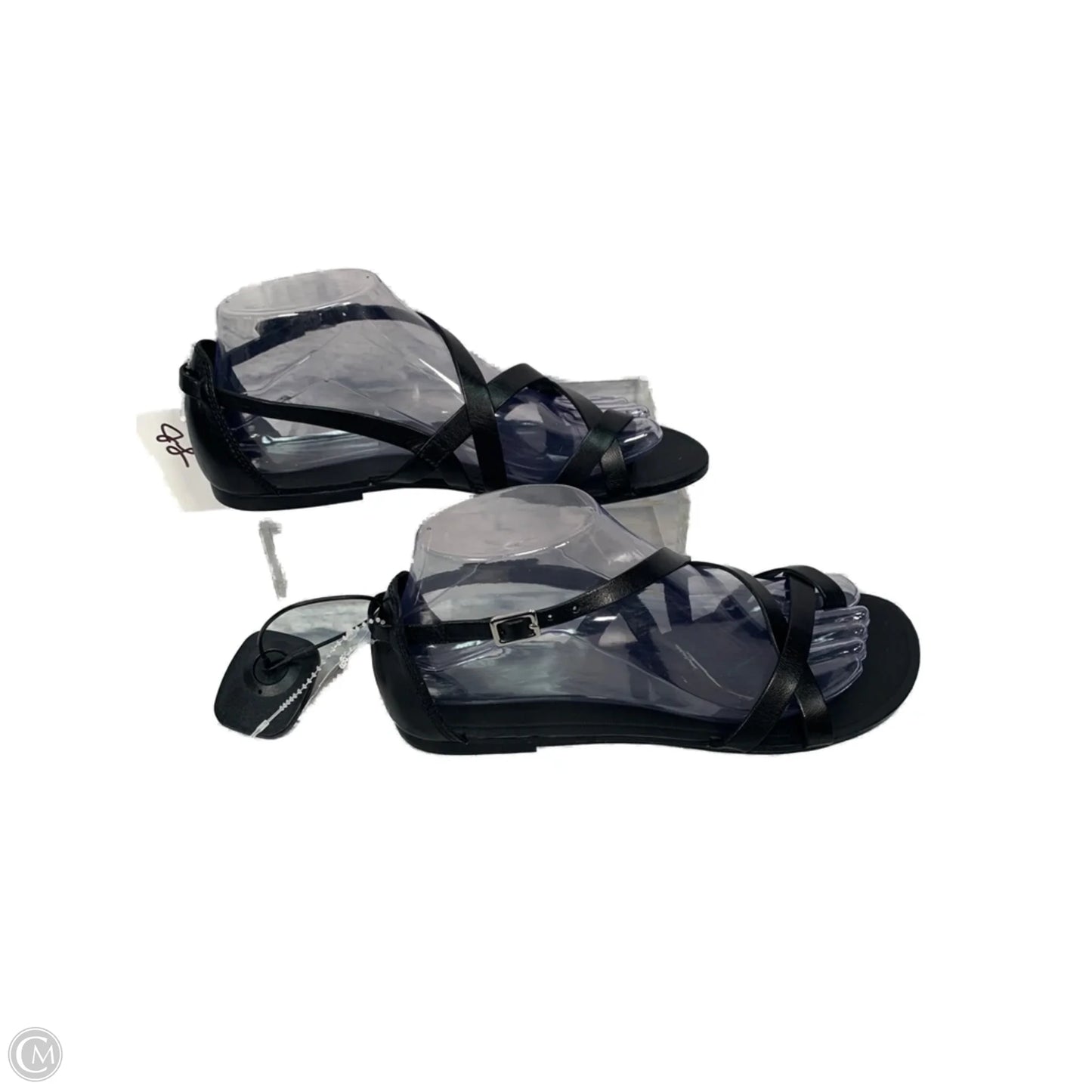 Sandals Flats By Clothes Mentor In Black, Size: 7.5