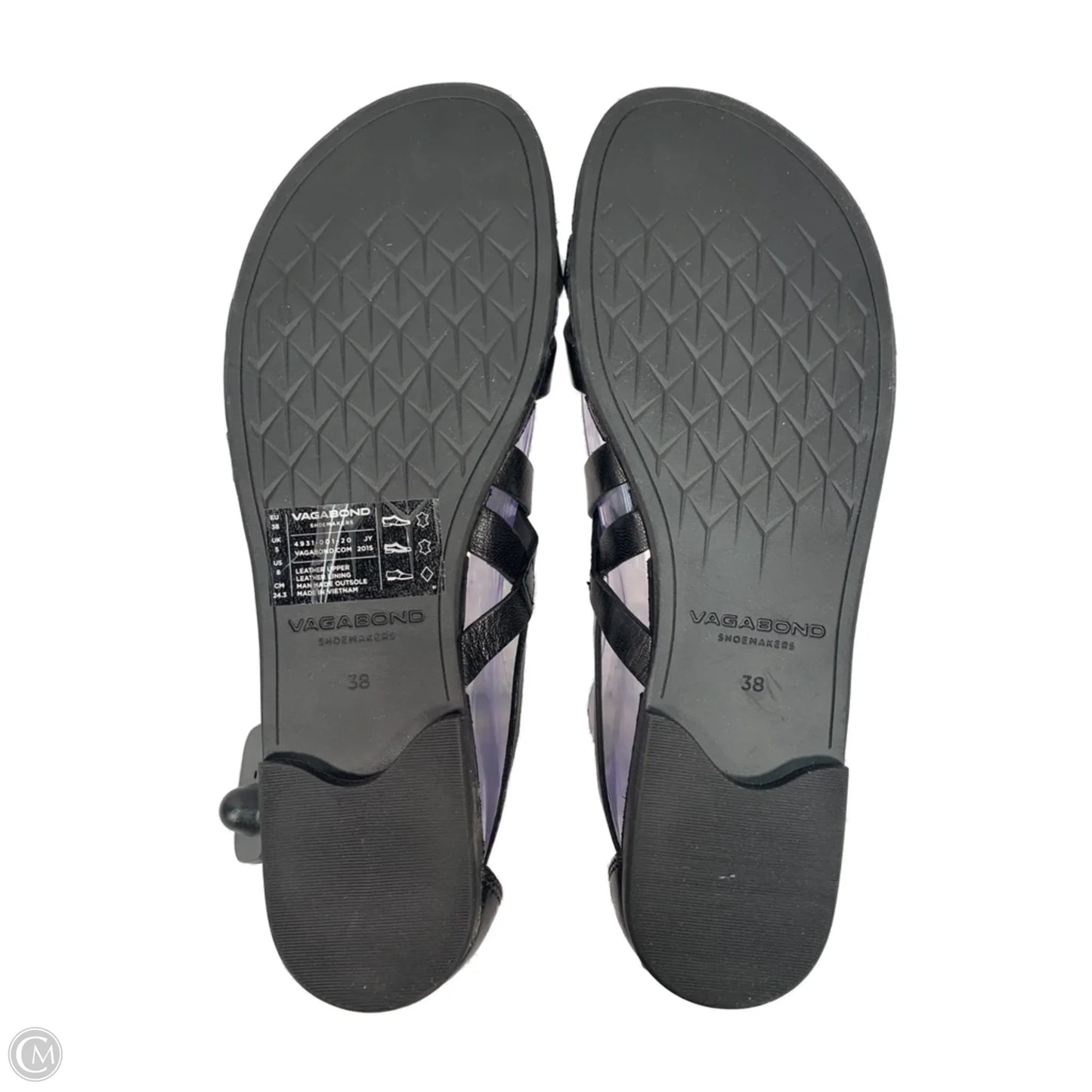 Sandals Flats By Clothes Mentor In Black, Size: 7.5