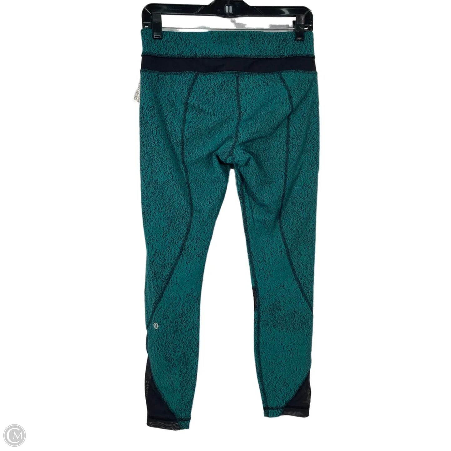 Athletic Leggings By Lululemon In Black & Green, Size: S