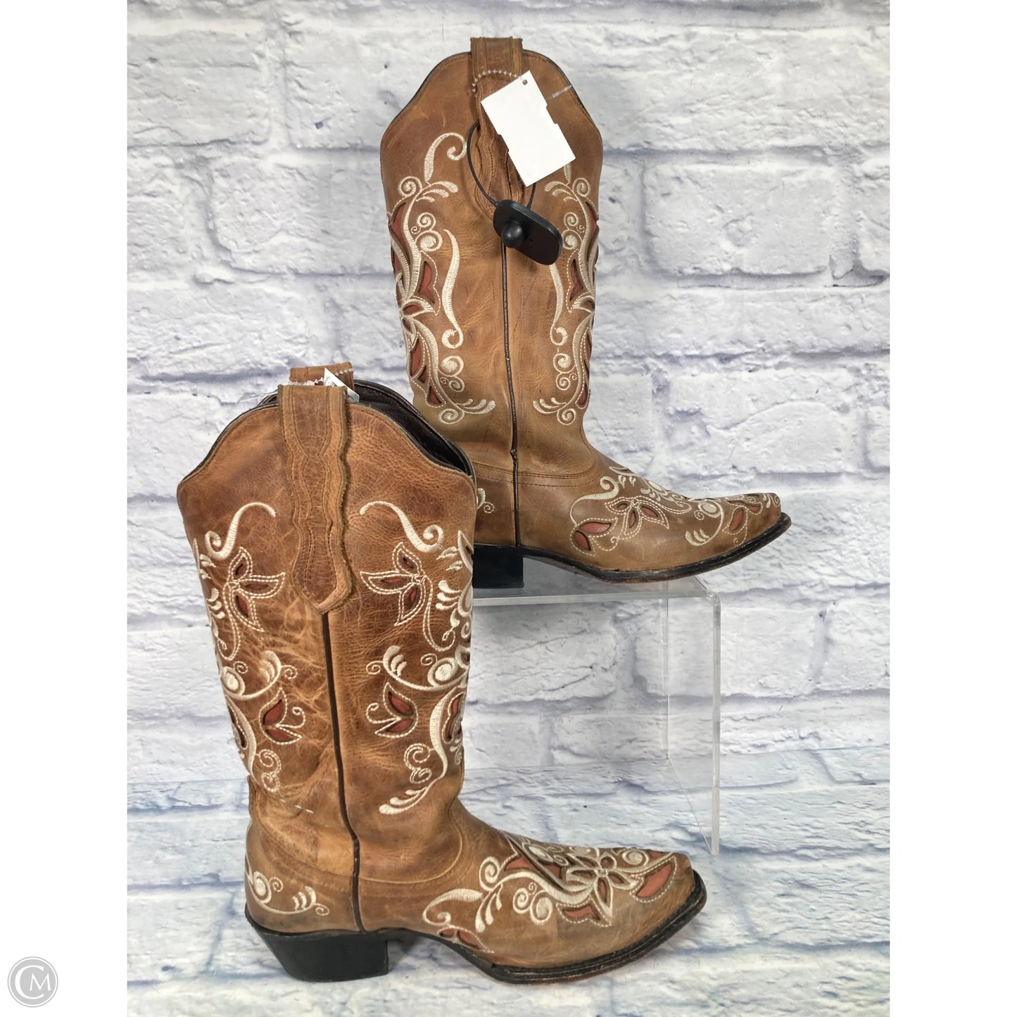 Boots Western By Clothes Mentor In Brown & Cream, Size: 8.5