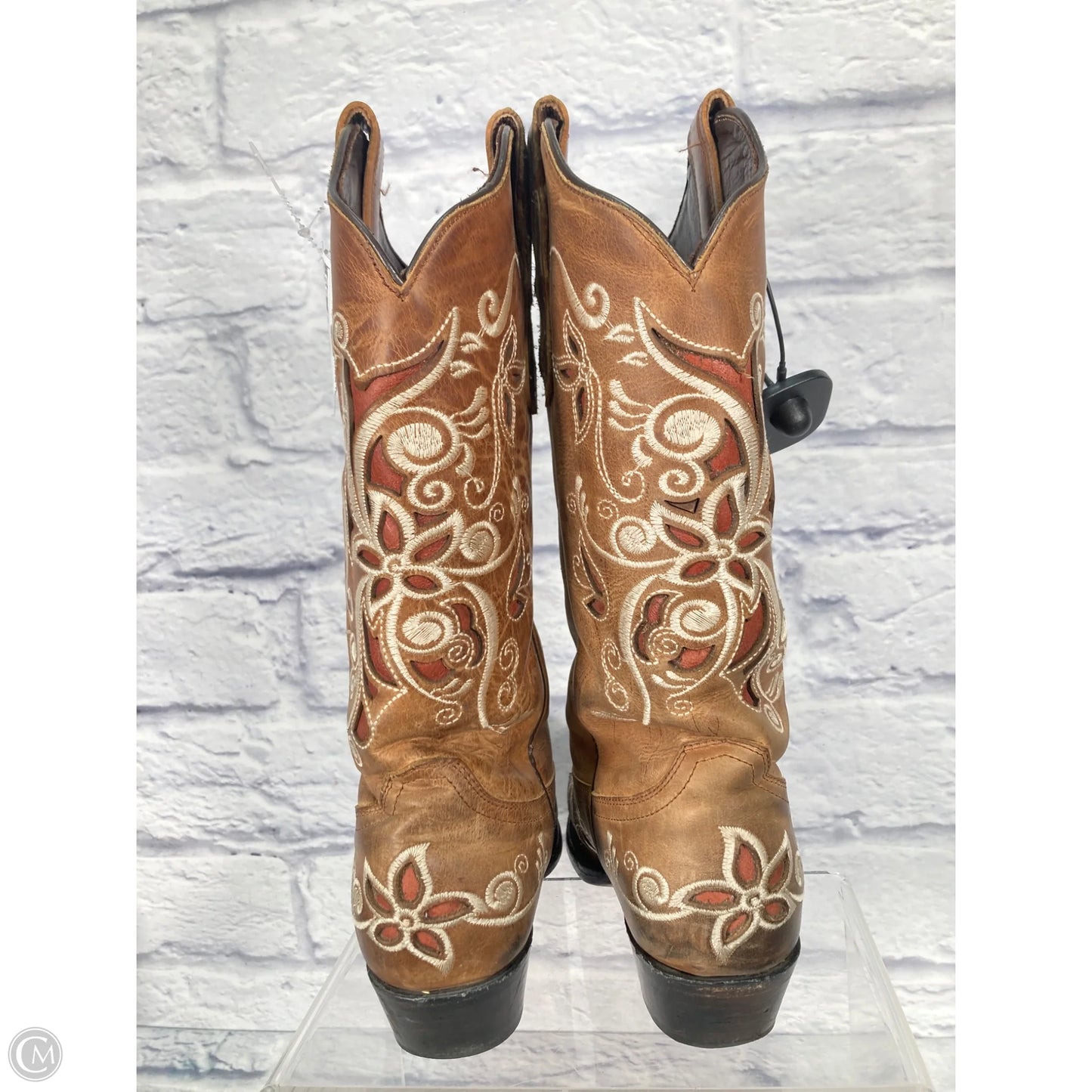 Boots Western By Clothes Mentor In Brown & Cream, Size: 8.5
