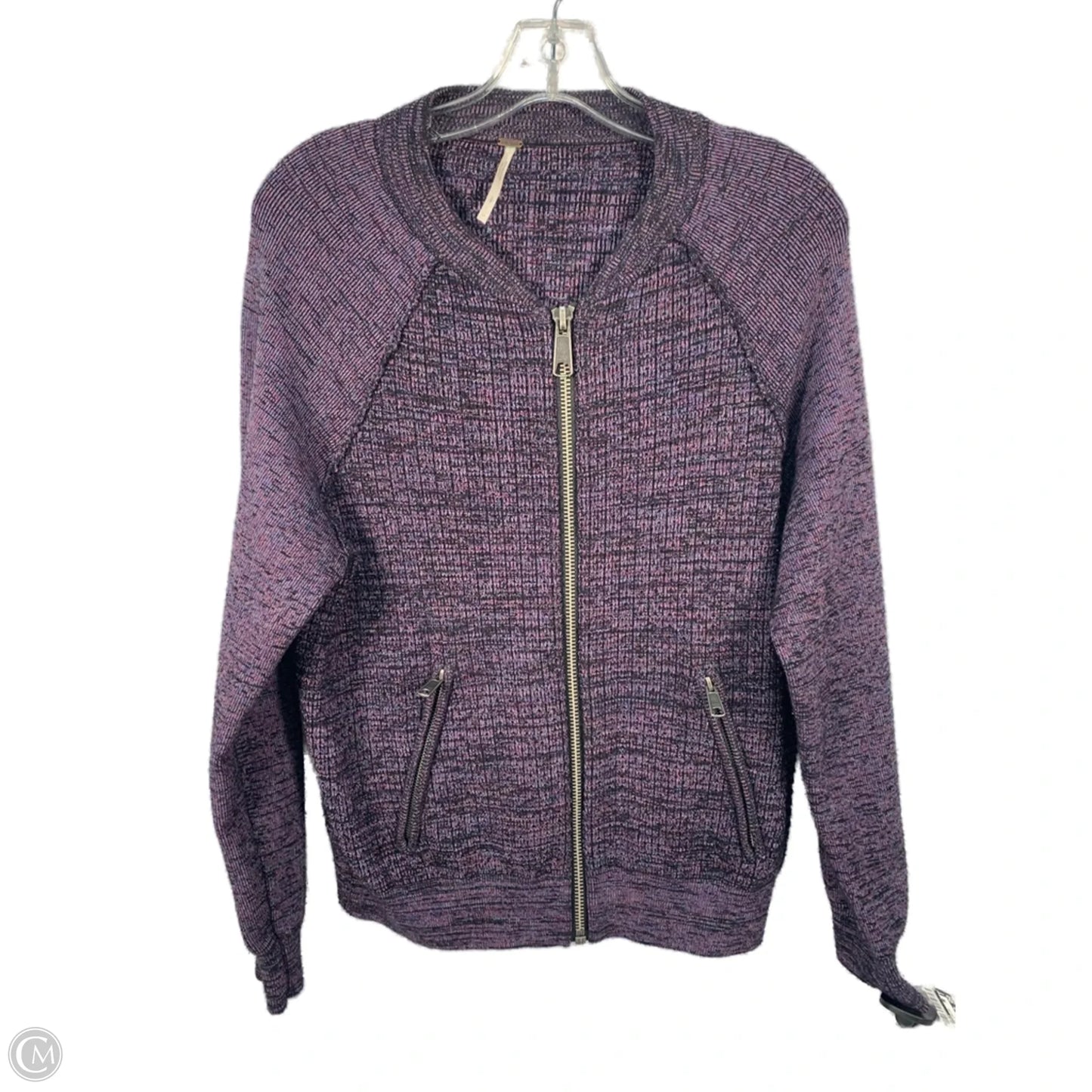 Sweatshirt Collar By Free People In Black & Purple, Size: S