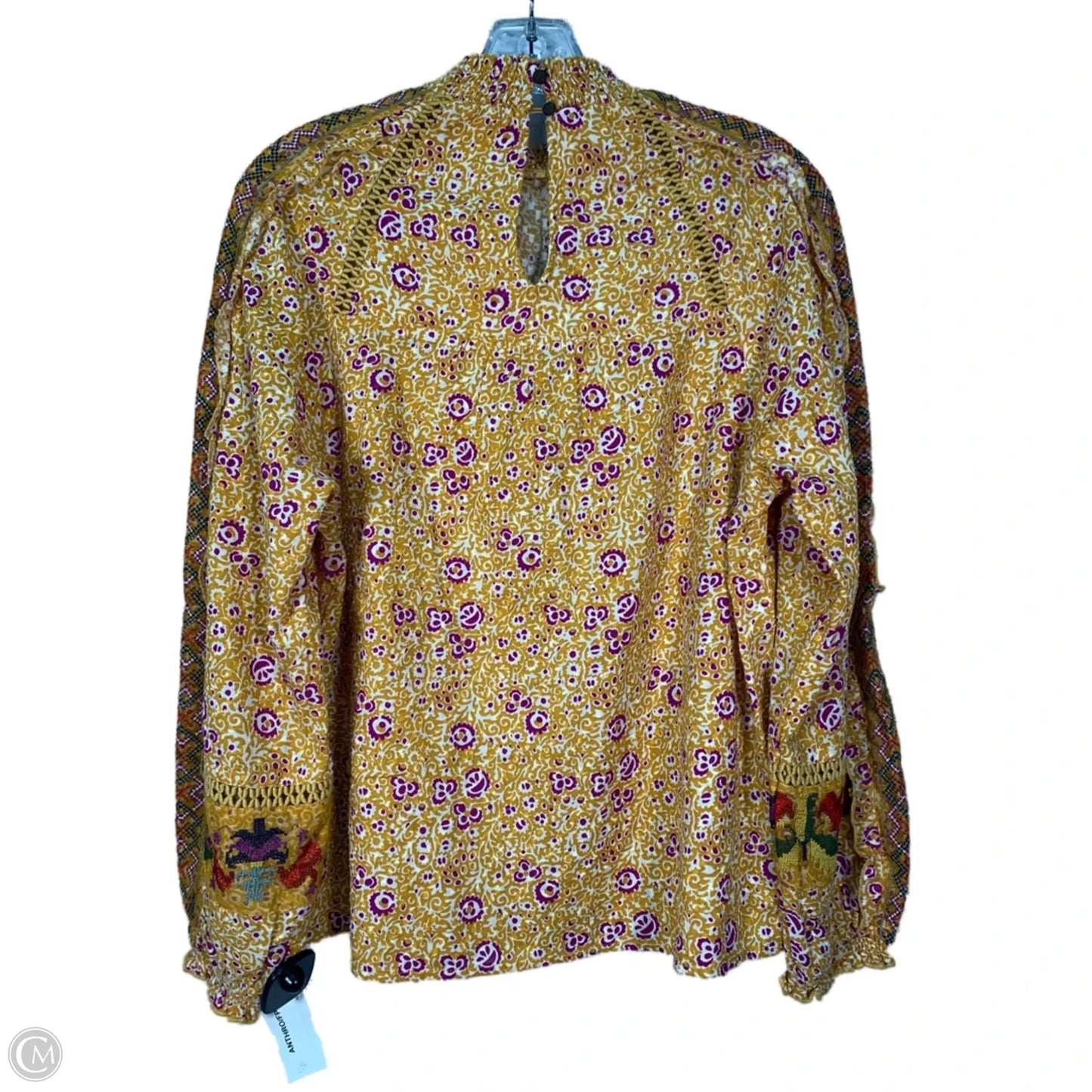 Top Long Sleeve By Maeve In Purple & Yellow, Size: M