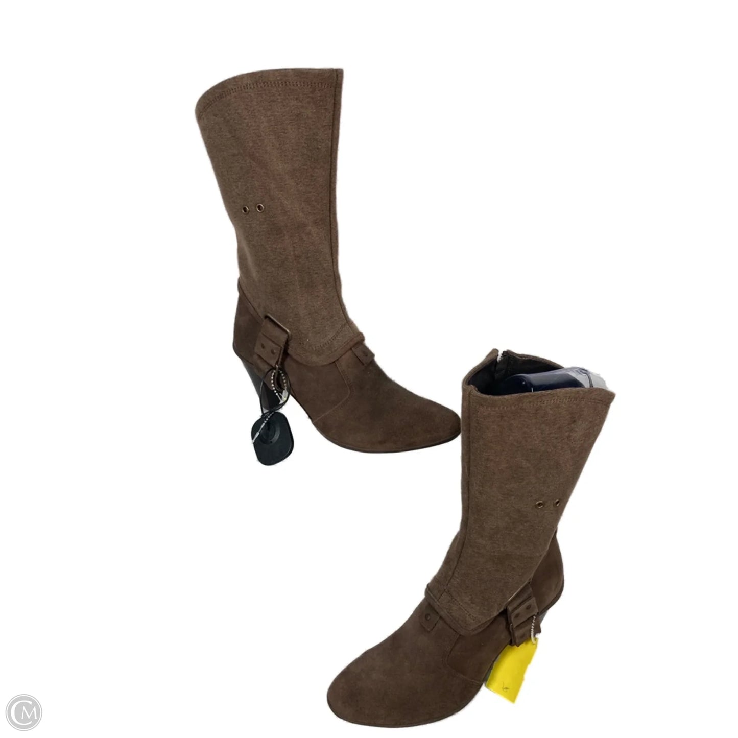 Boots Mid-calf Heels By Clothes Mentor In Brown, Size: 8.5