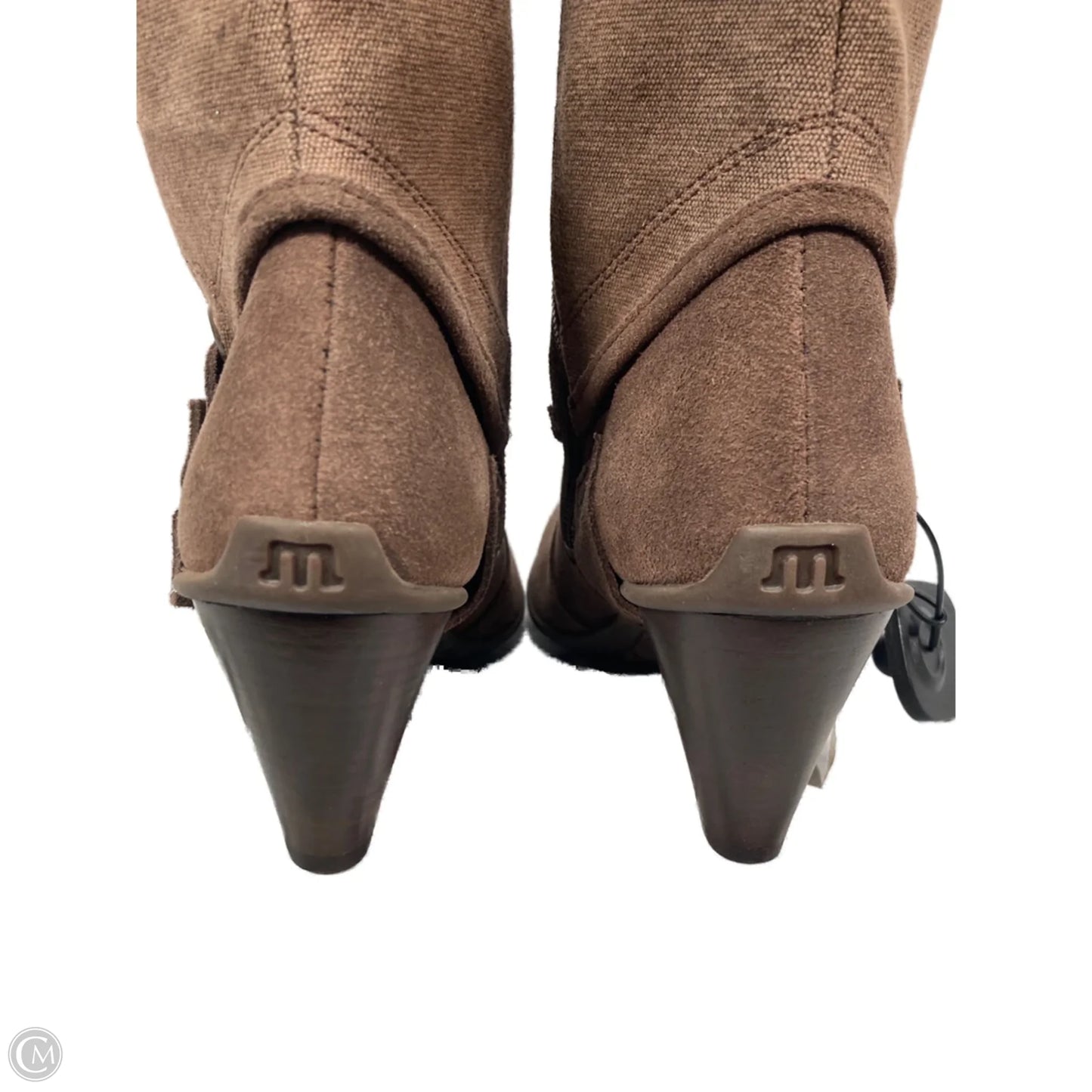 Boots Mid-calf Heels By Clothes Mentor In Brown, Size: 8.5