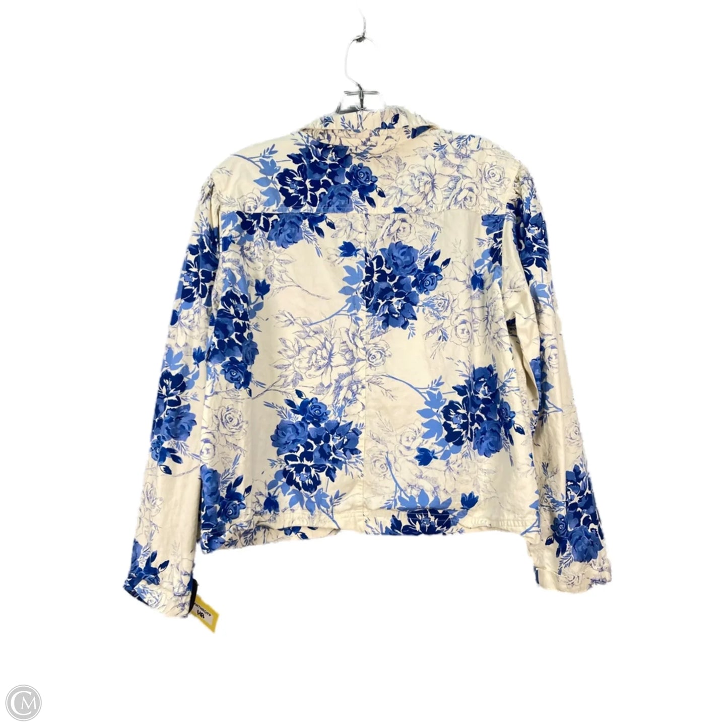 Jacket Shirt By Porridge In Blue & Cream, Size: M