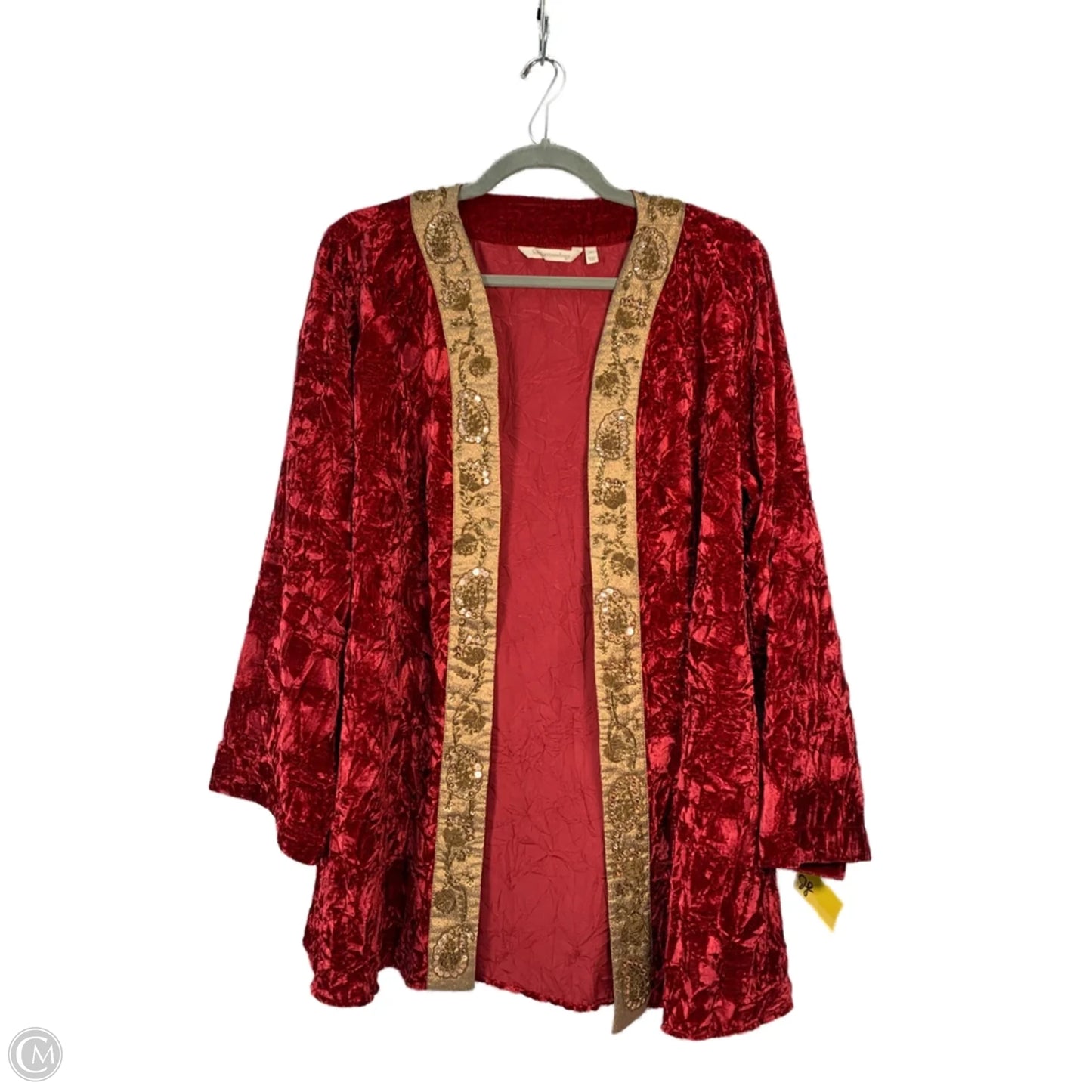 Sweater Cardigan By Soft Surroundings In Gold & Red, Size: Xl