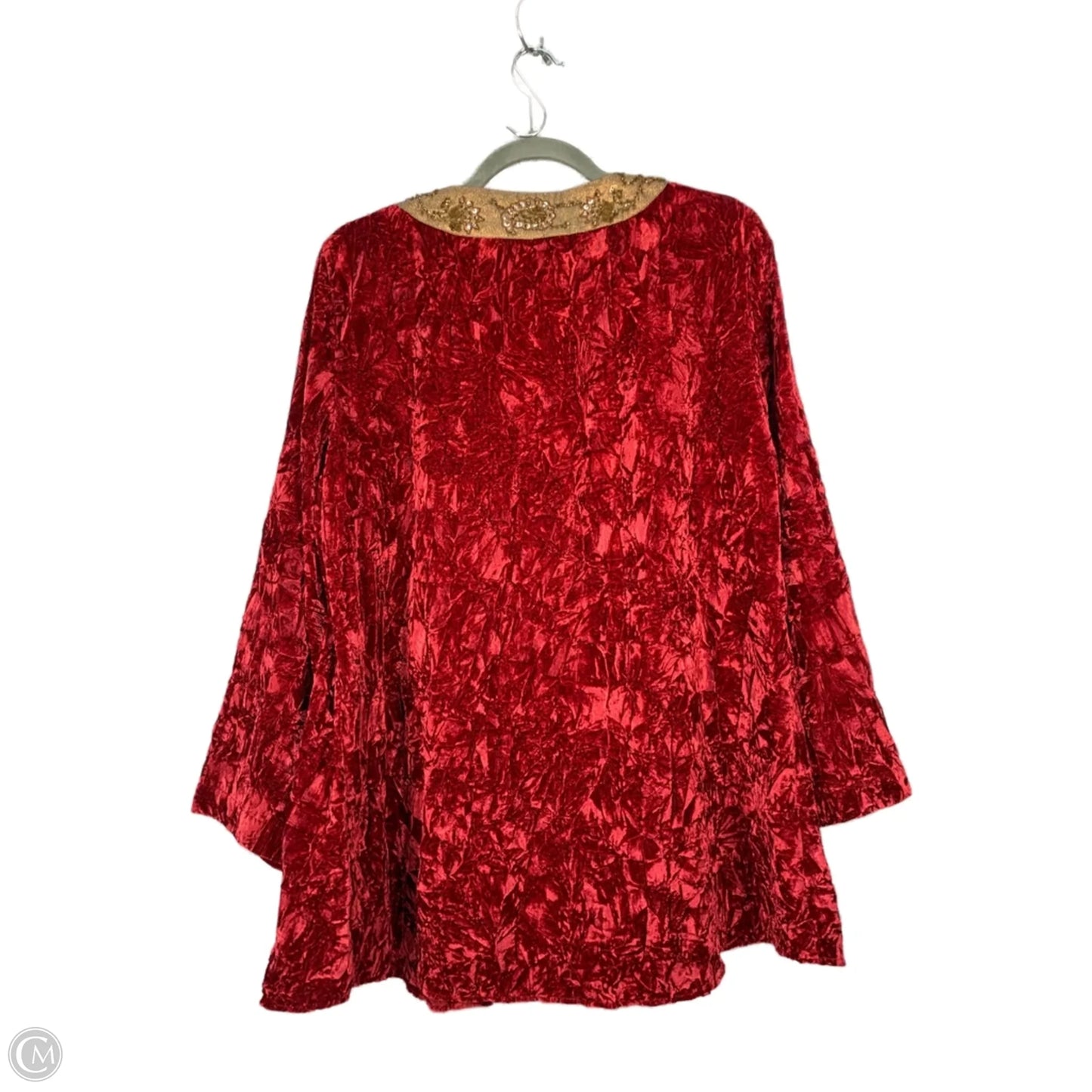 Sweater Cardigan By Soft Surroundings In Gold & Red, Size: Xl