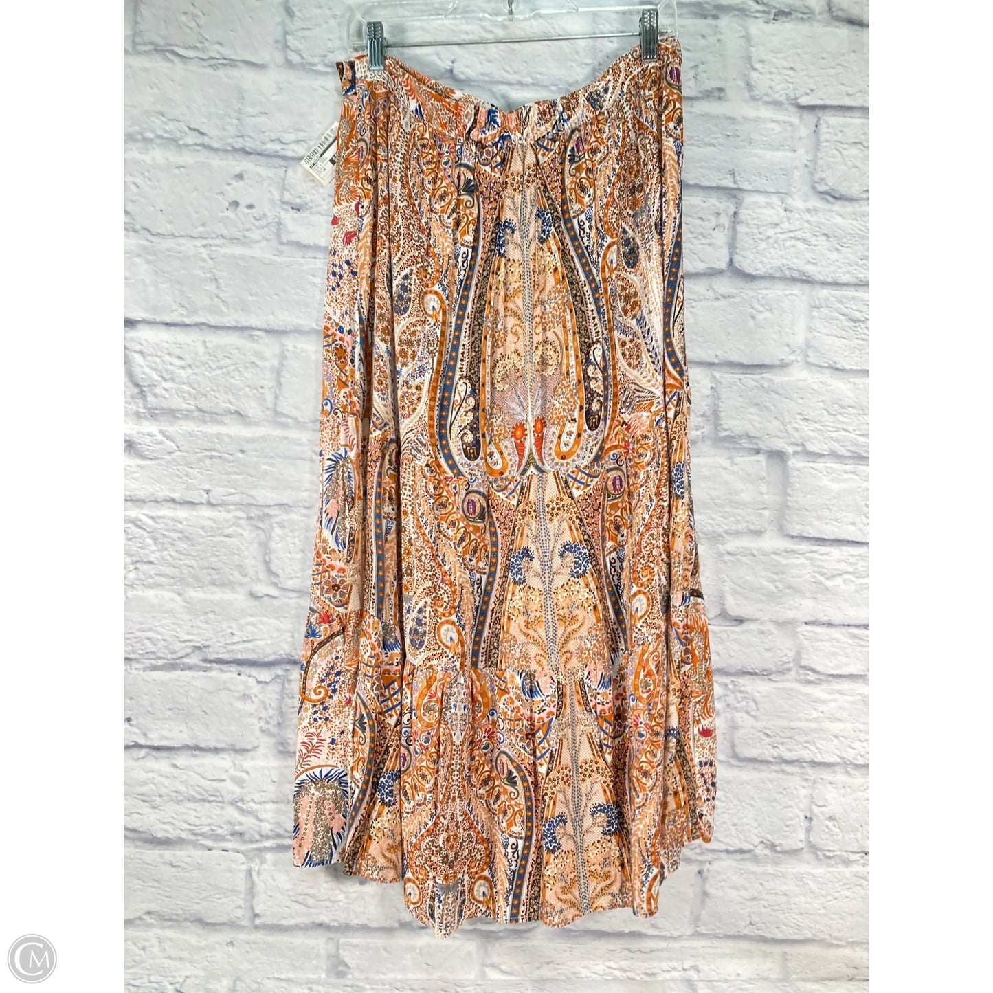 Skirt Midi By T Tahari In Blue & Orange, Size: 16