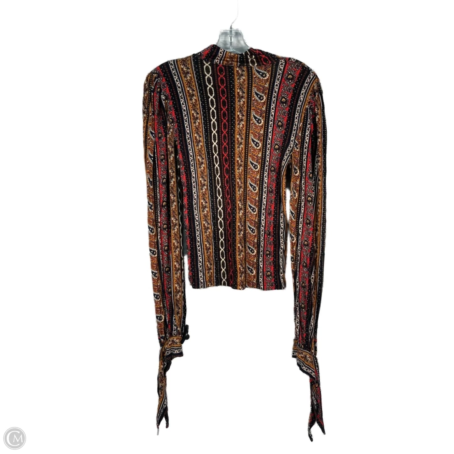 Top Long Sleeve By Free People In Black & Tan, Size: S