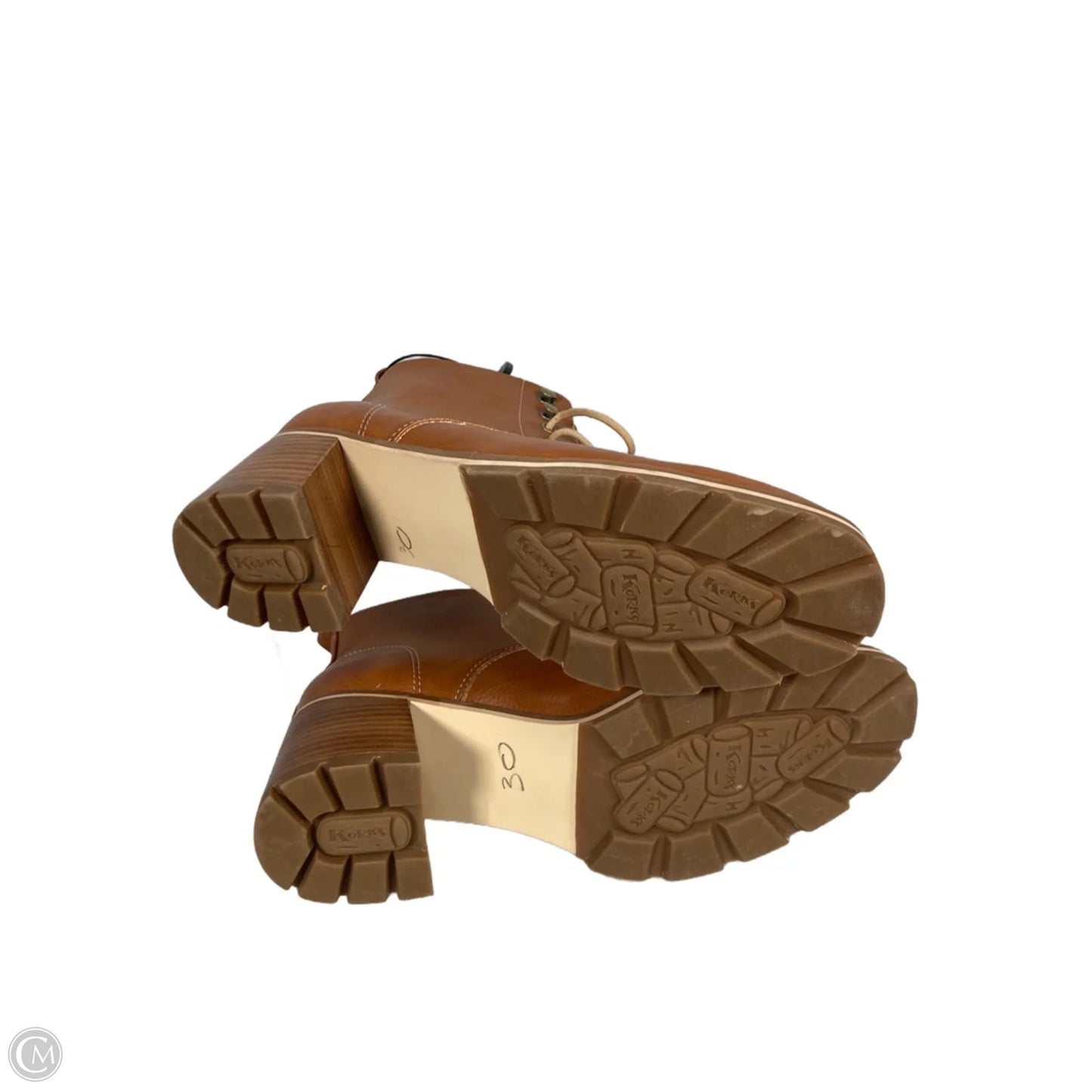 Boots Ankle Heels By Korks In Brown, Size: 11