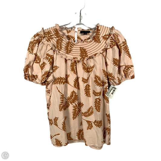Top Short Sleeve By Current Air In Brown & Pink, Size: Xs