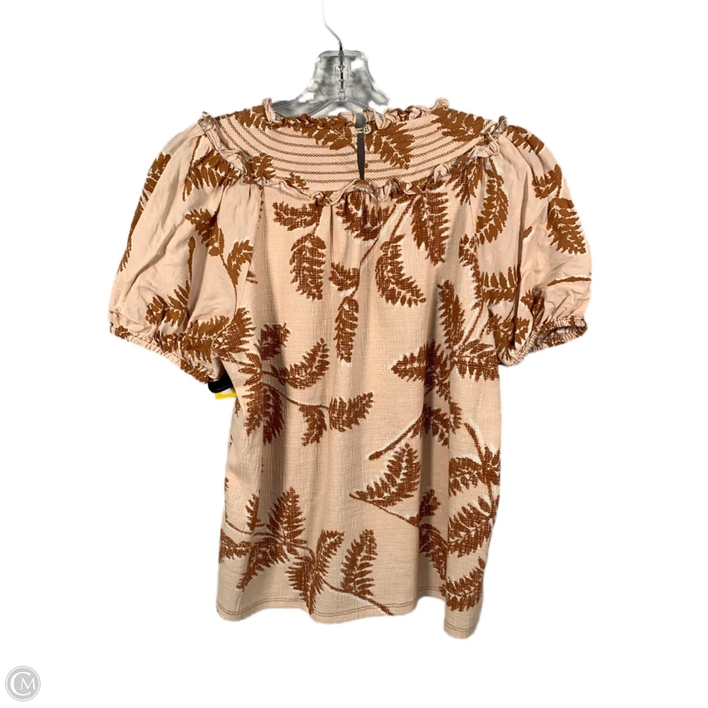Top Short Sleeve By Current Air In Brown & Pink, Size: Xs