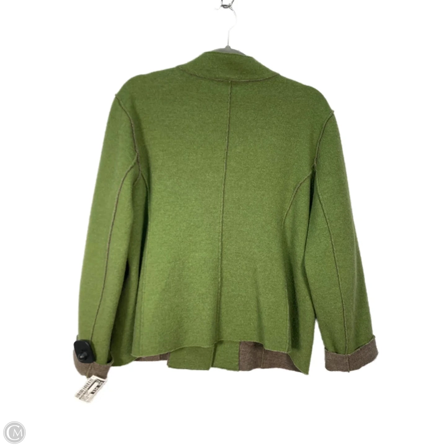 Jacket Shirt By Eileen Fisher In Green & Tan, Size: Xl