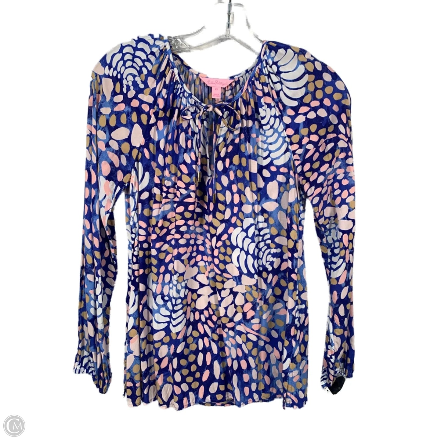 Top Long Sleeve Designer By Lilly Pulitzer In Blue & Pink, Size: Xs