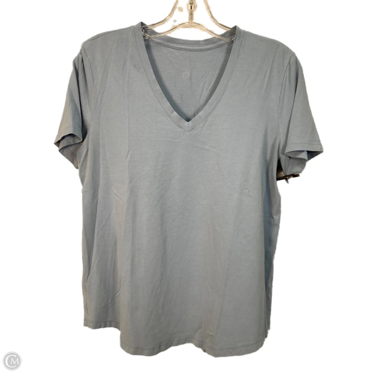 Athletic Top Short Sleeve By Lululemon In Blue, Size: L
