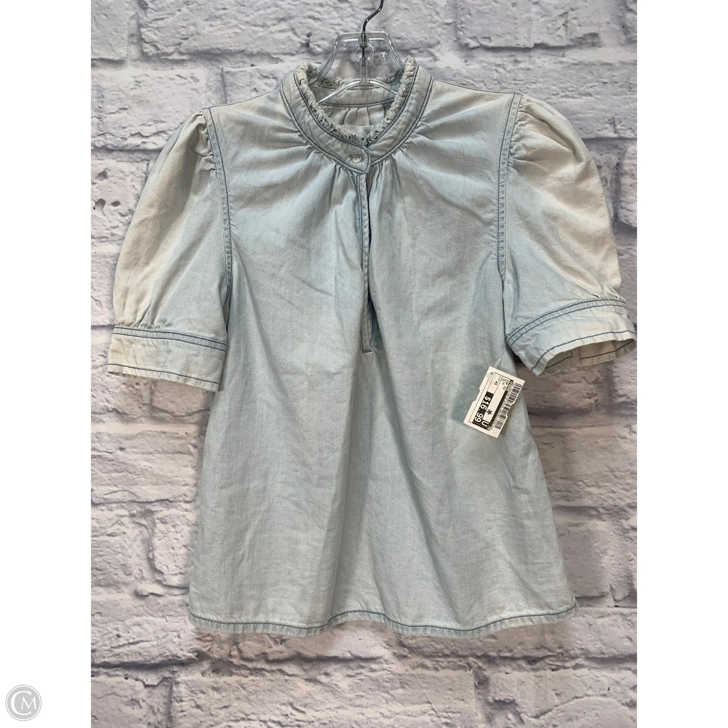 Top Short Sleeve By Frame In Blue, Size: Xs