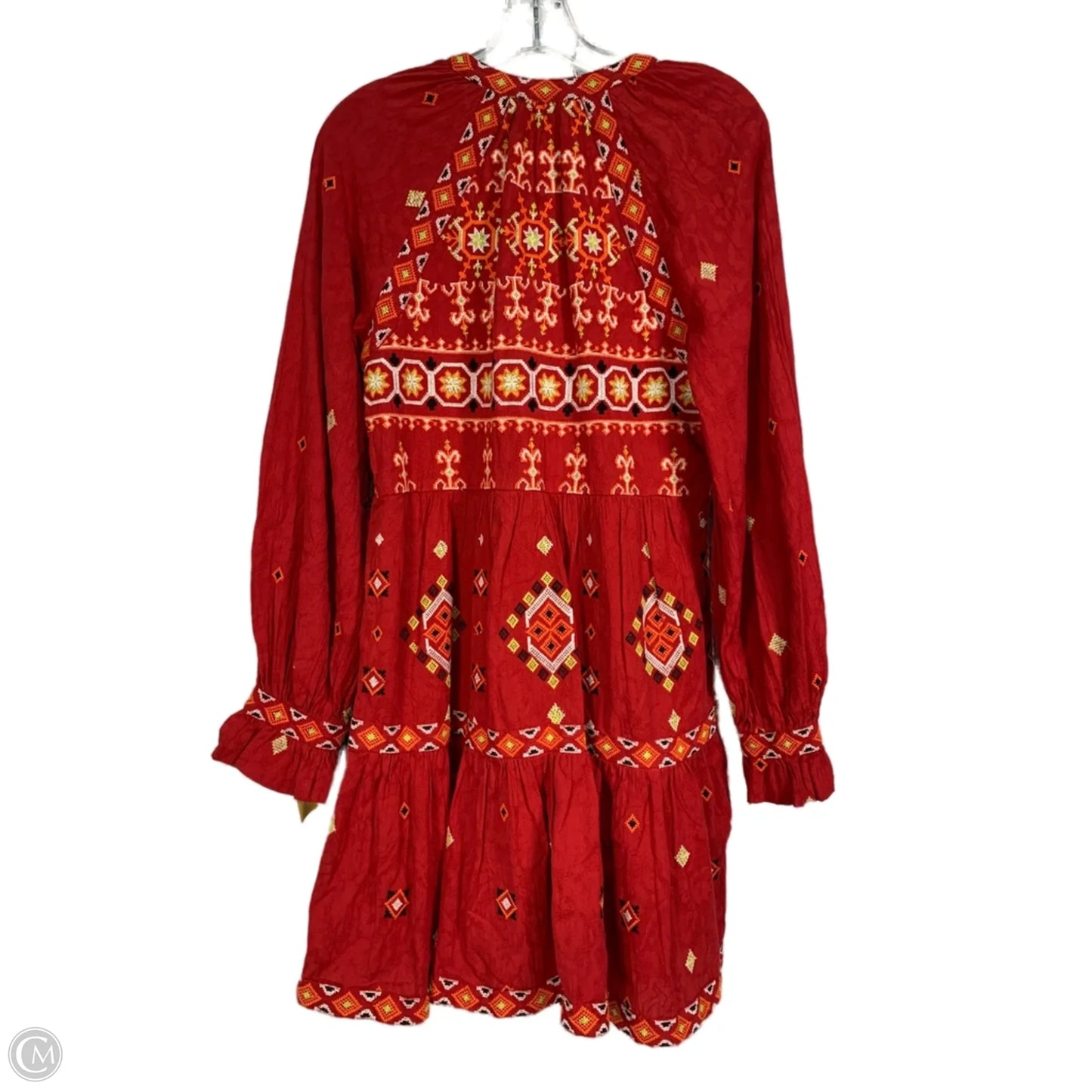Dress Party Midi By Anthropologie In Orange & Red, Size: Xs